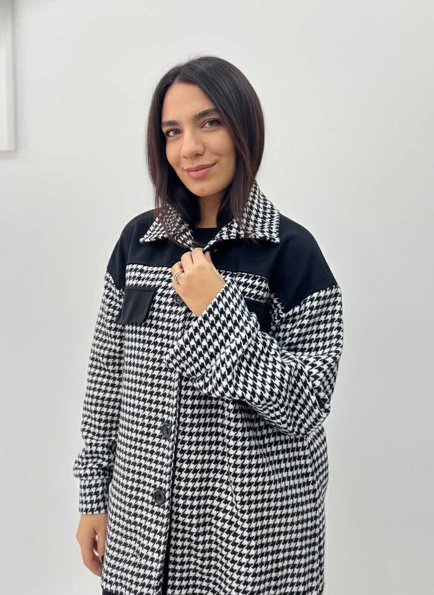 Camicione Paula Pied de Poule - Camicia Oversize Donna