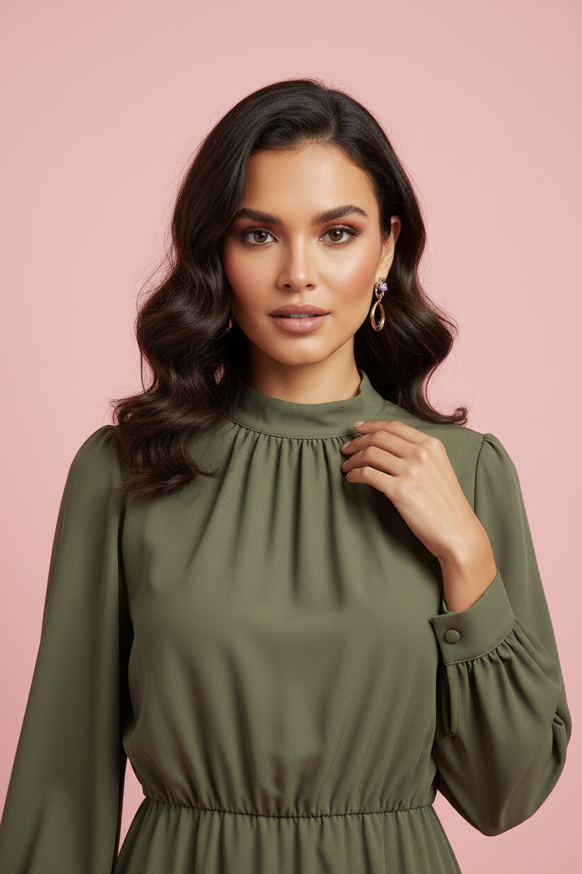 Vestito Lourdes – Abito Midi maniche lunghe