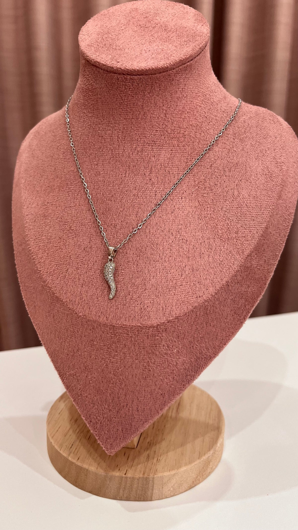 Collana Regina – Catenina con Cornetto Portafortuna e Cristalli