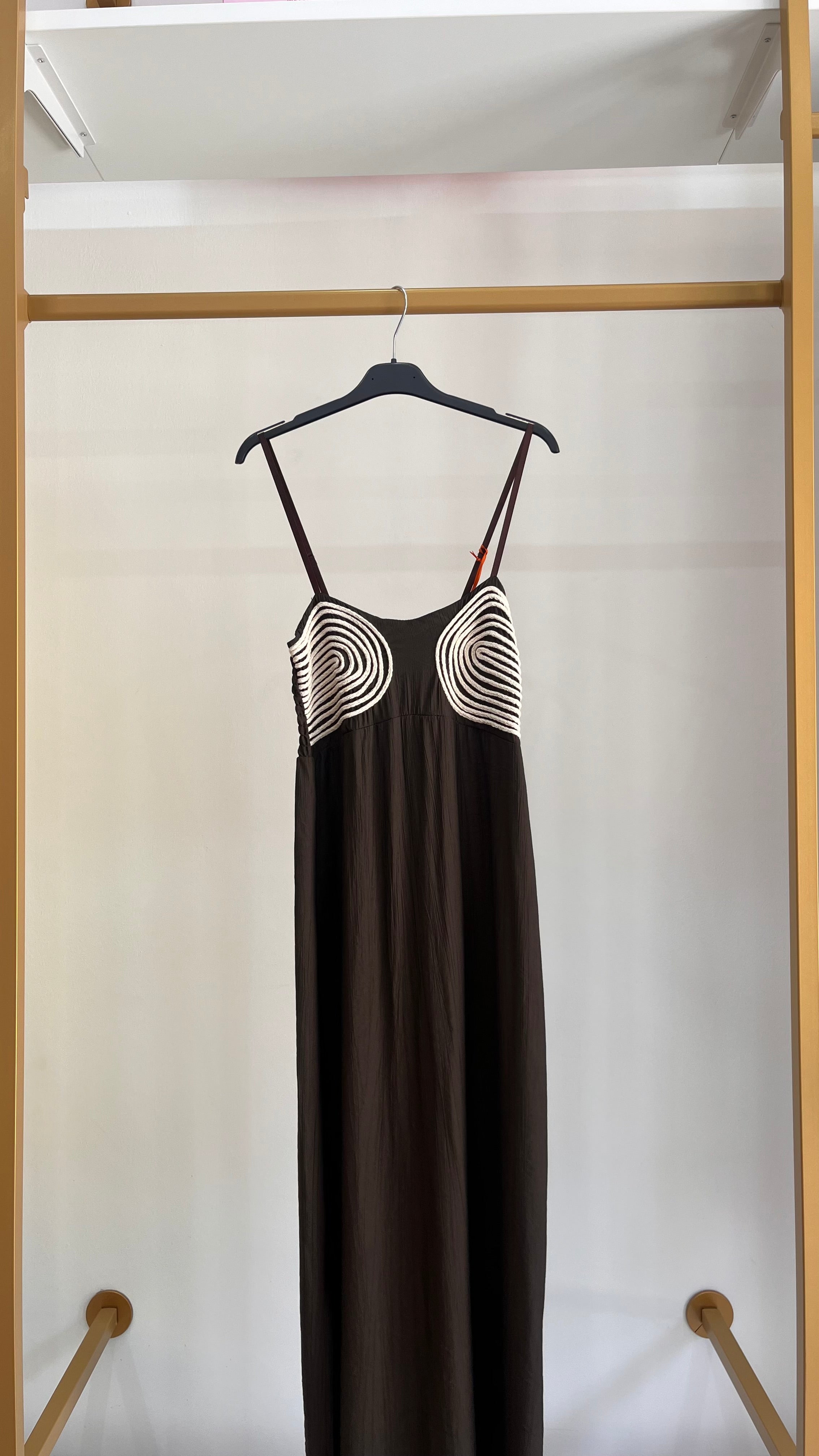 Abito Ginevra — Vestito Lungo con Bustier Ricamato e Spalline Sottili