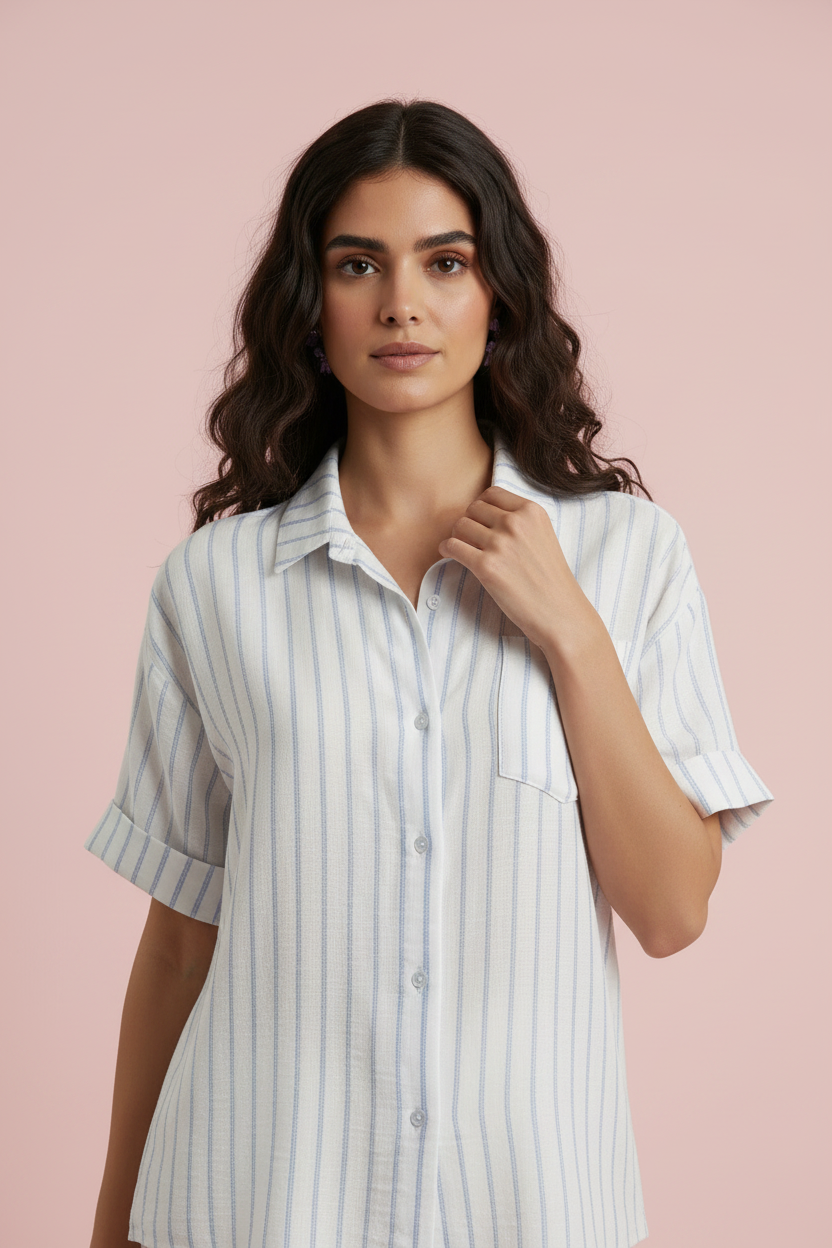 Camicia Laura — Camicia a Righe Leggera