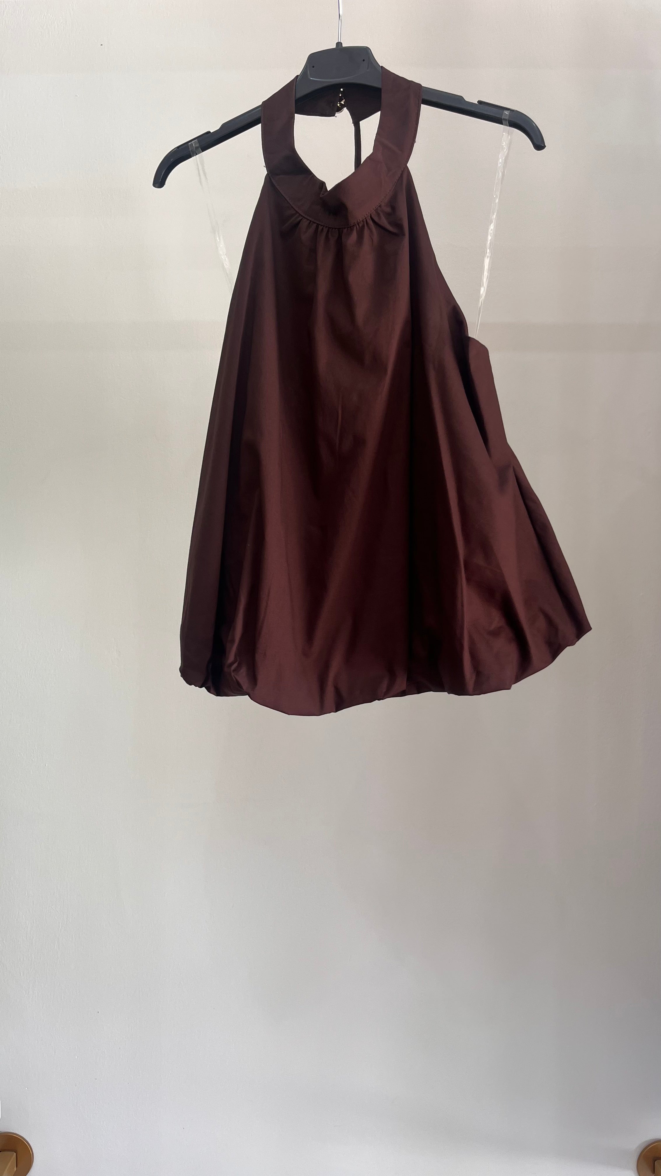Blusa Paloma - Top Balloon con Collo Halter e Schiena Scoperta