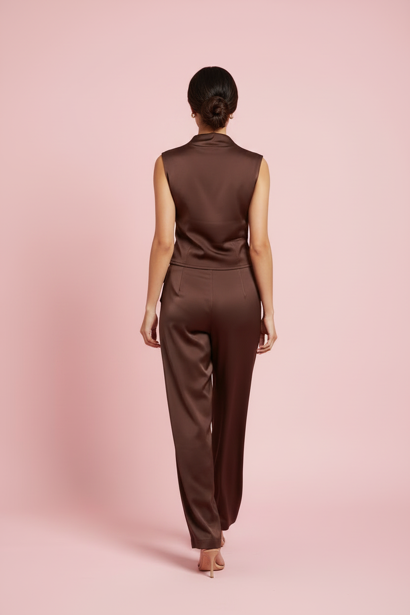 Top Bruna – Top Satinato con Scollo drappeggiato