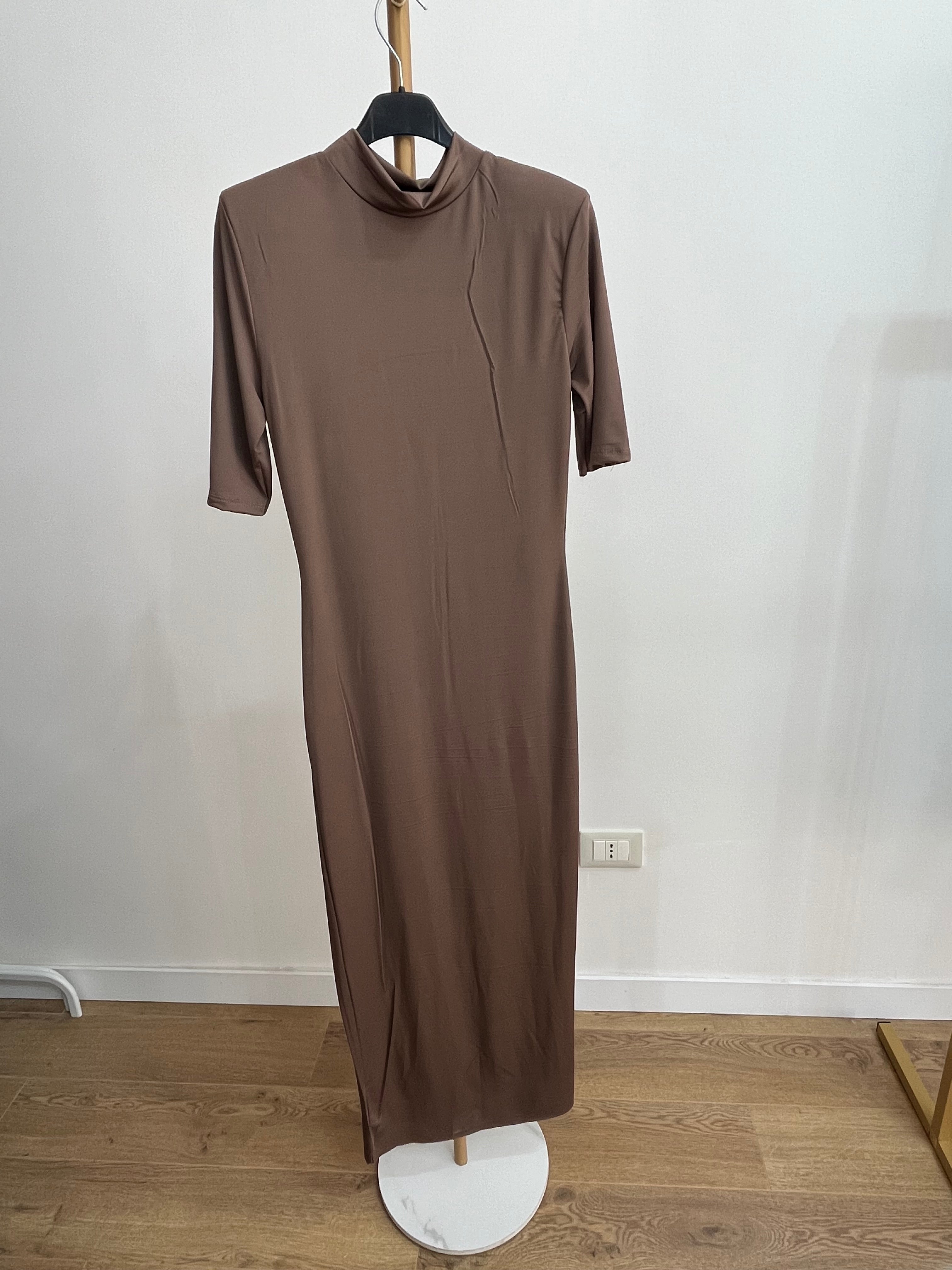 Abito Georgina con Maniche Lunghe e Spacco – Vestito Donna Elegante