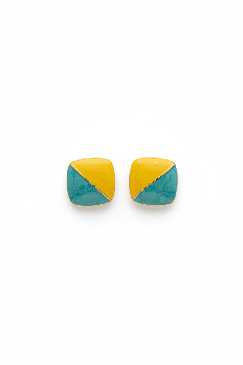 Orecchini Silvana – Bicolor Giallo e Turchese