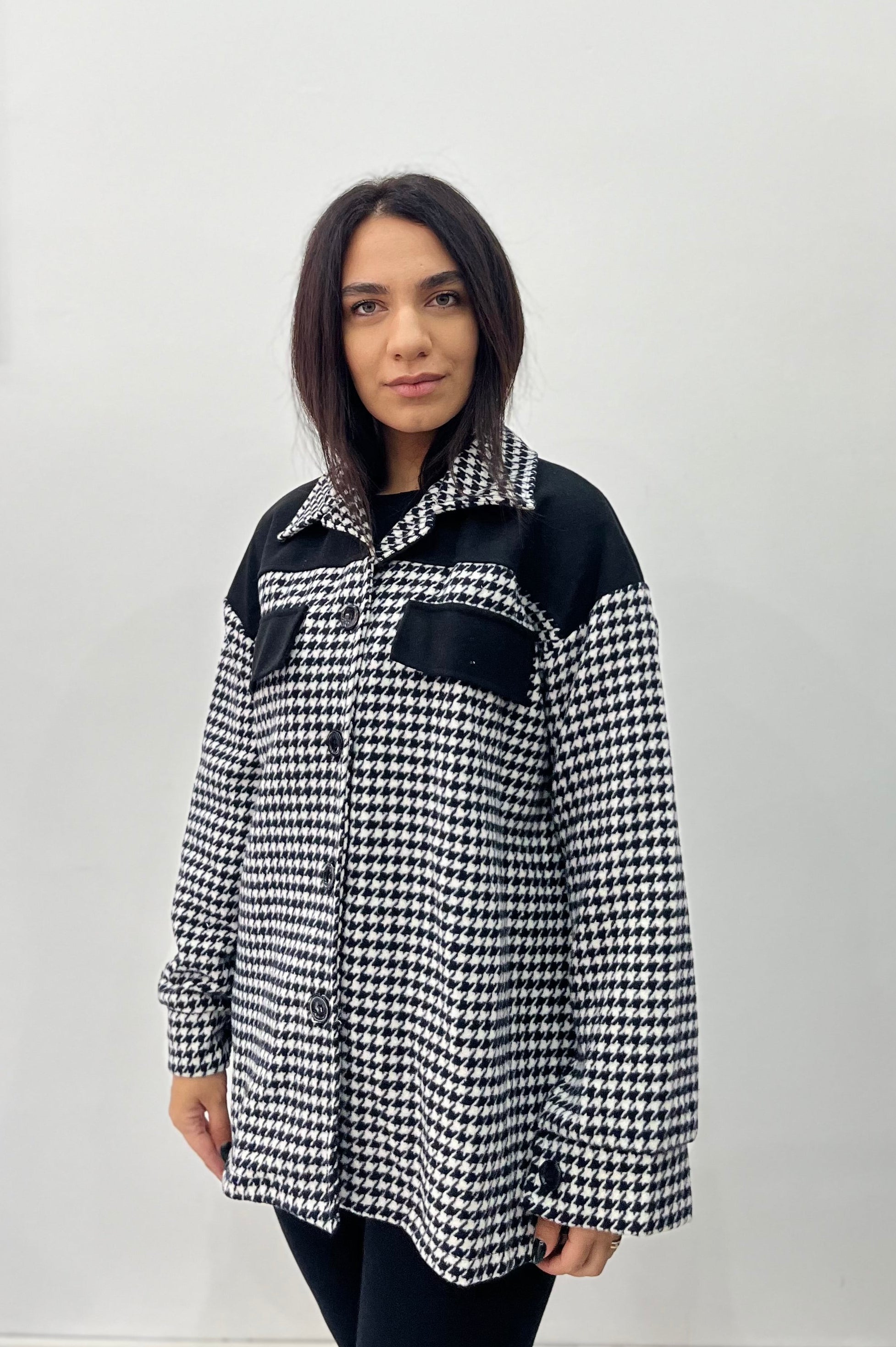 Camicione Paula Pied de Poule - Camicia Oversize Donna