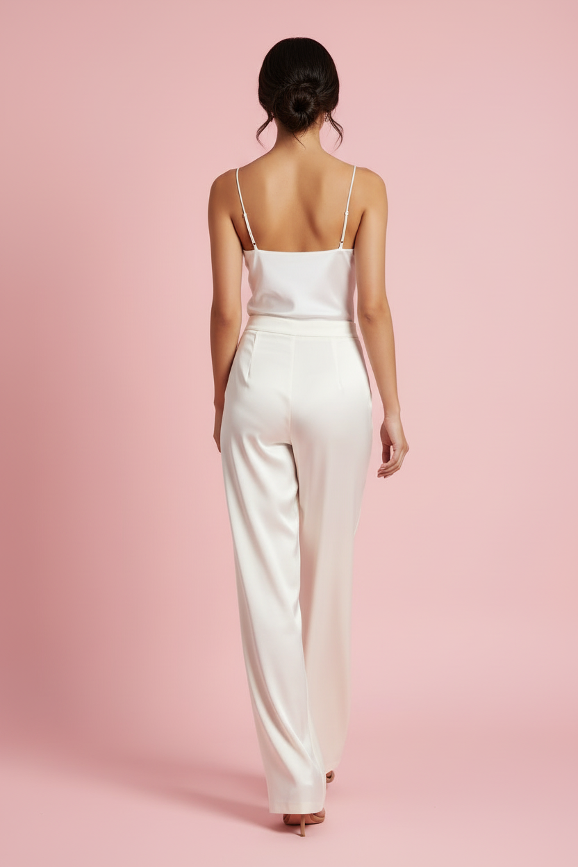 Top Laetitia – Top Satinato con Scollo a Cascata