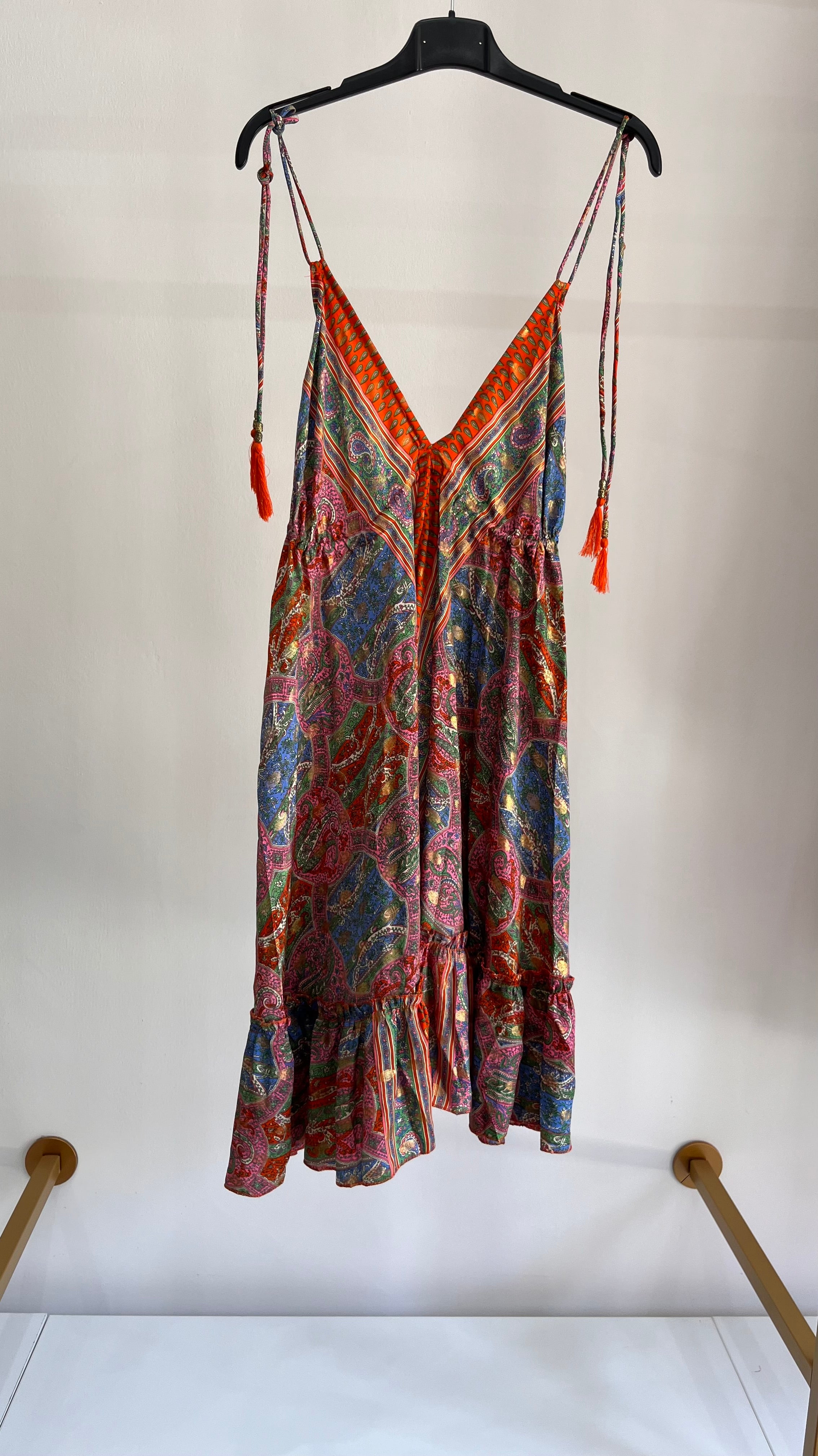 Vestito Beatrice – Abito Boho Paisley con Spalline Annodate