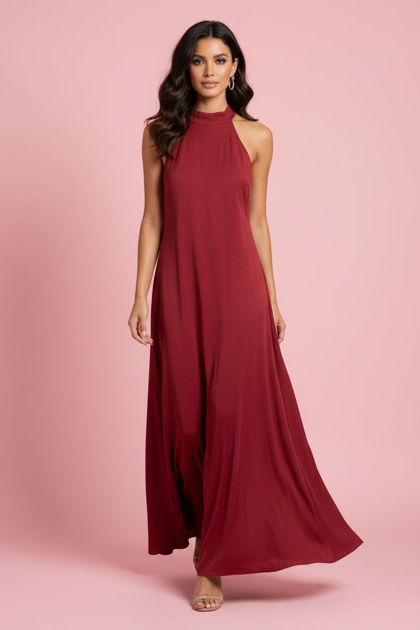 Abito Annette - Vestito Maxi con Scollo all'Americana