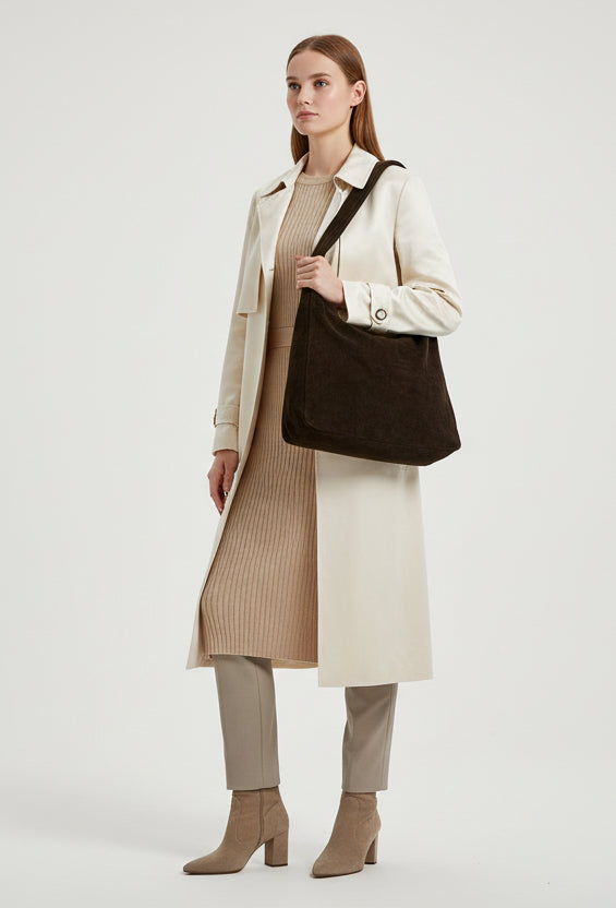 DRIFT Hobo Bag – Borsa a Sacca in Camoscio Made in Italy