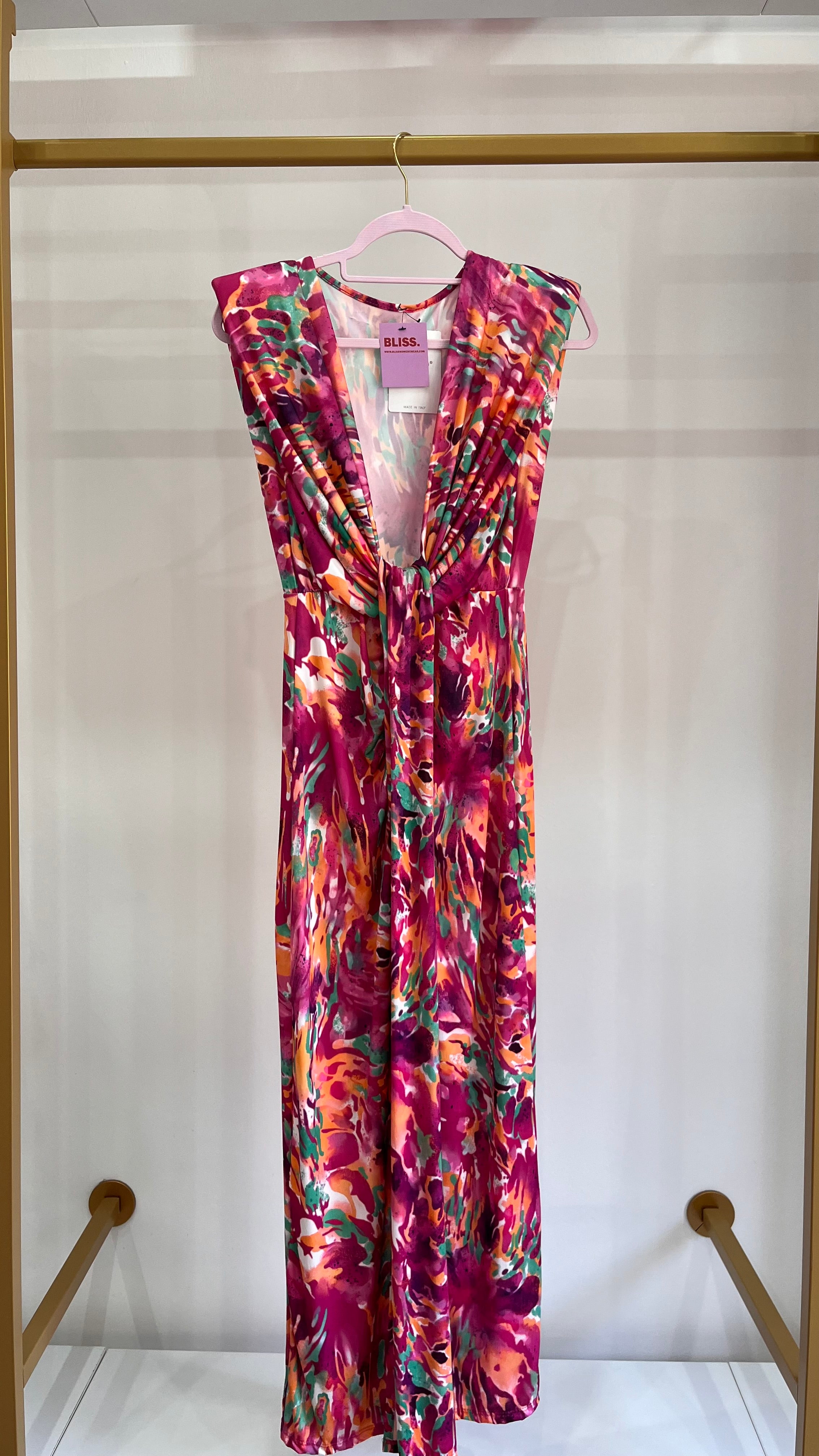 Vestito Francesca - Abito Fantasia con dettaglio Frontale e Spacco Elegante