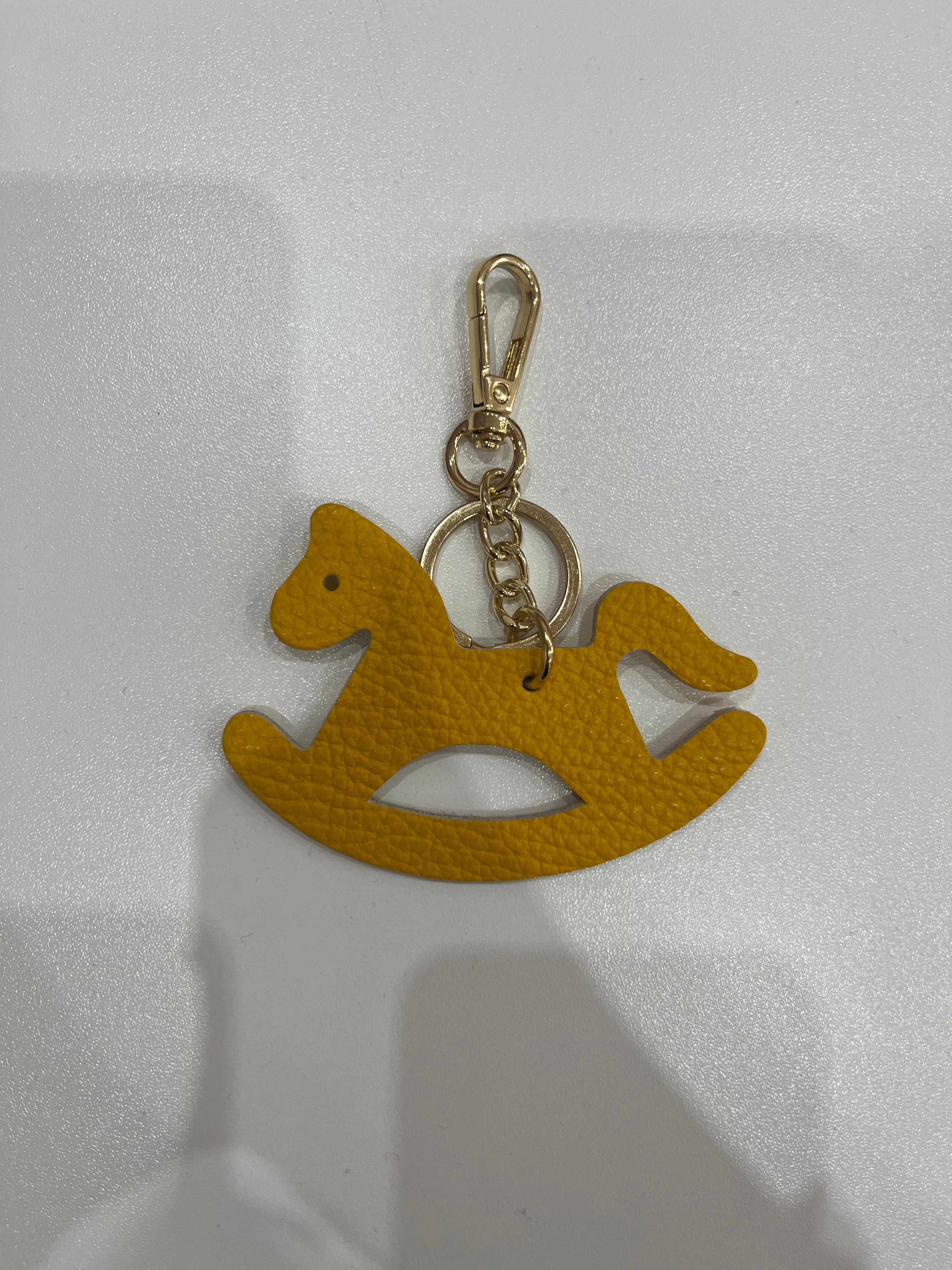 Portachiavi in Vera Pelle con Charm Cavallino o Cuore | Accessorio Borsa Donna