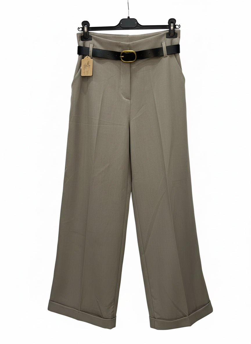 Pantalone Lina Donna con Cintura - Elegante Casual Chic Vita Alta