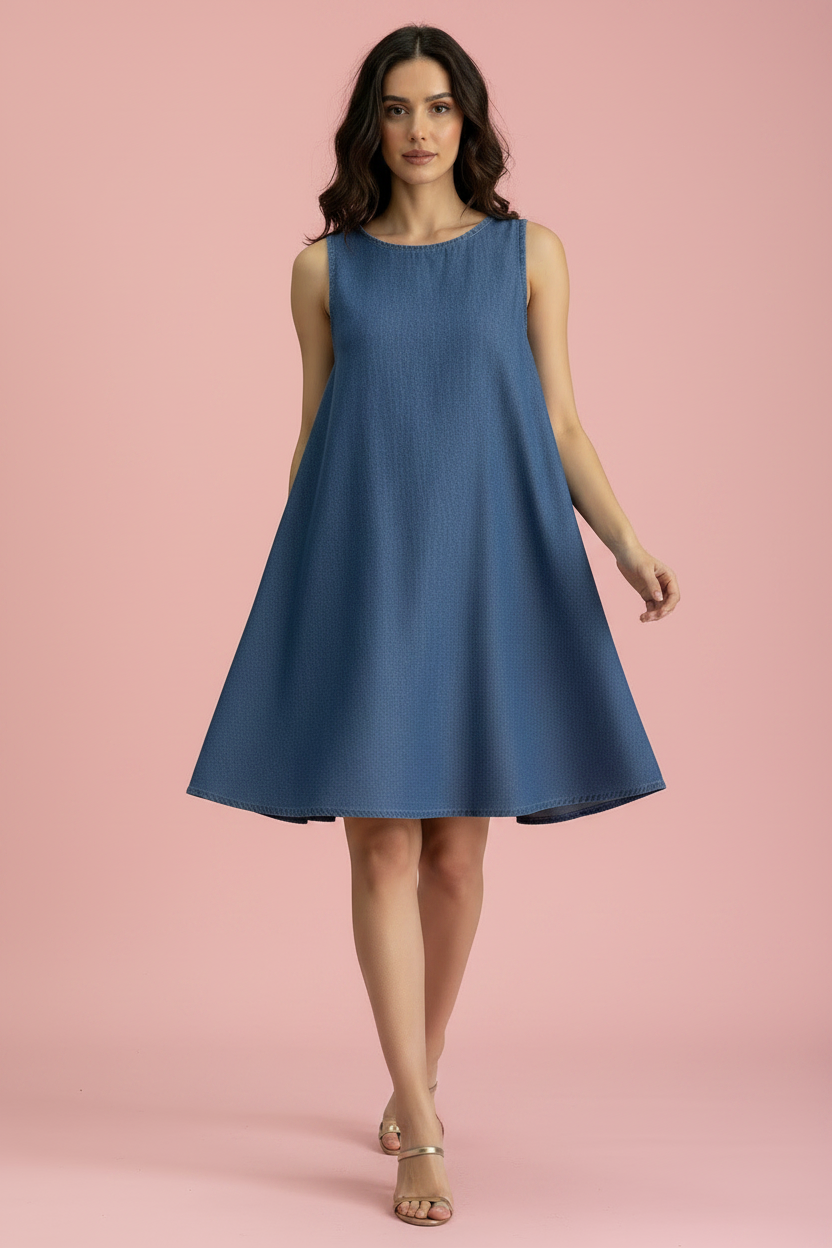 Vestito Denisse - Abito corto effetto denim