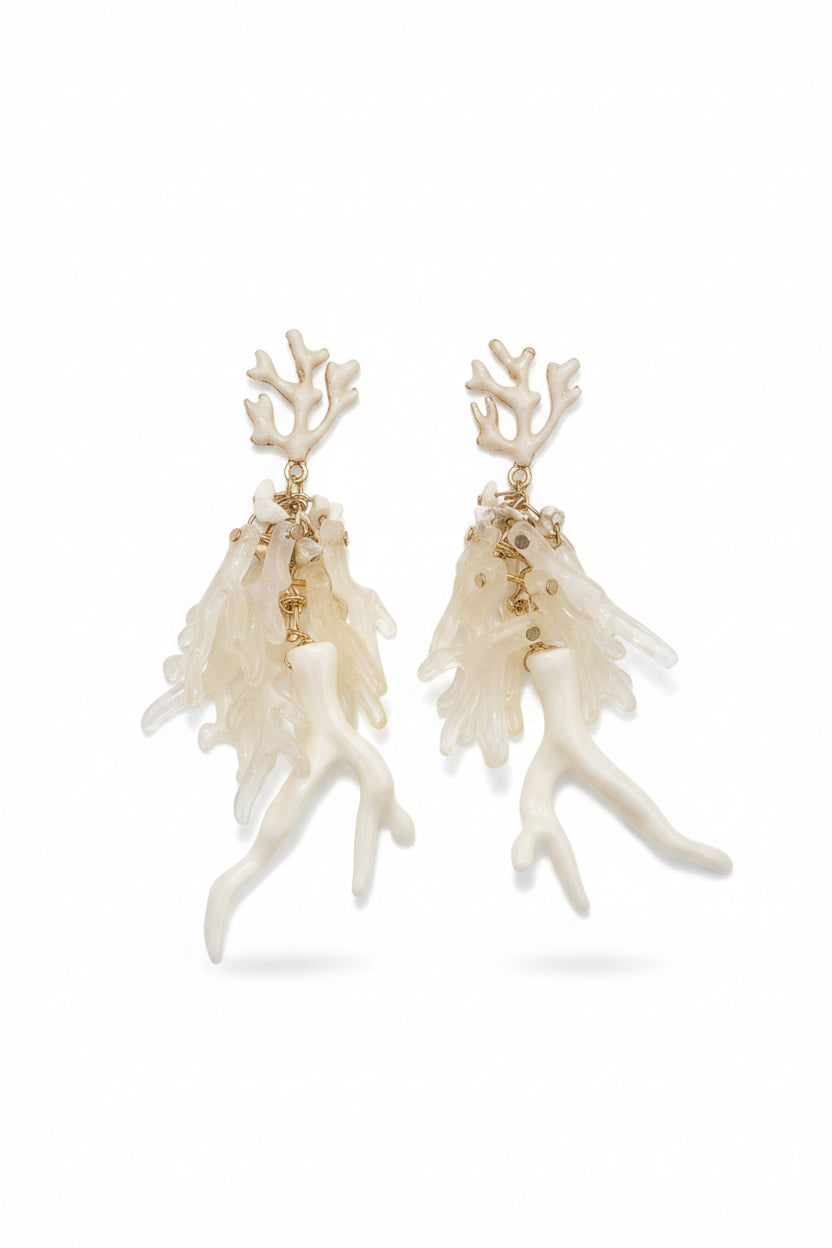 Orecchini Ariel – Pendenti Corallo Bianco e Oro