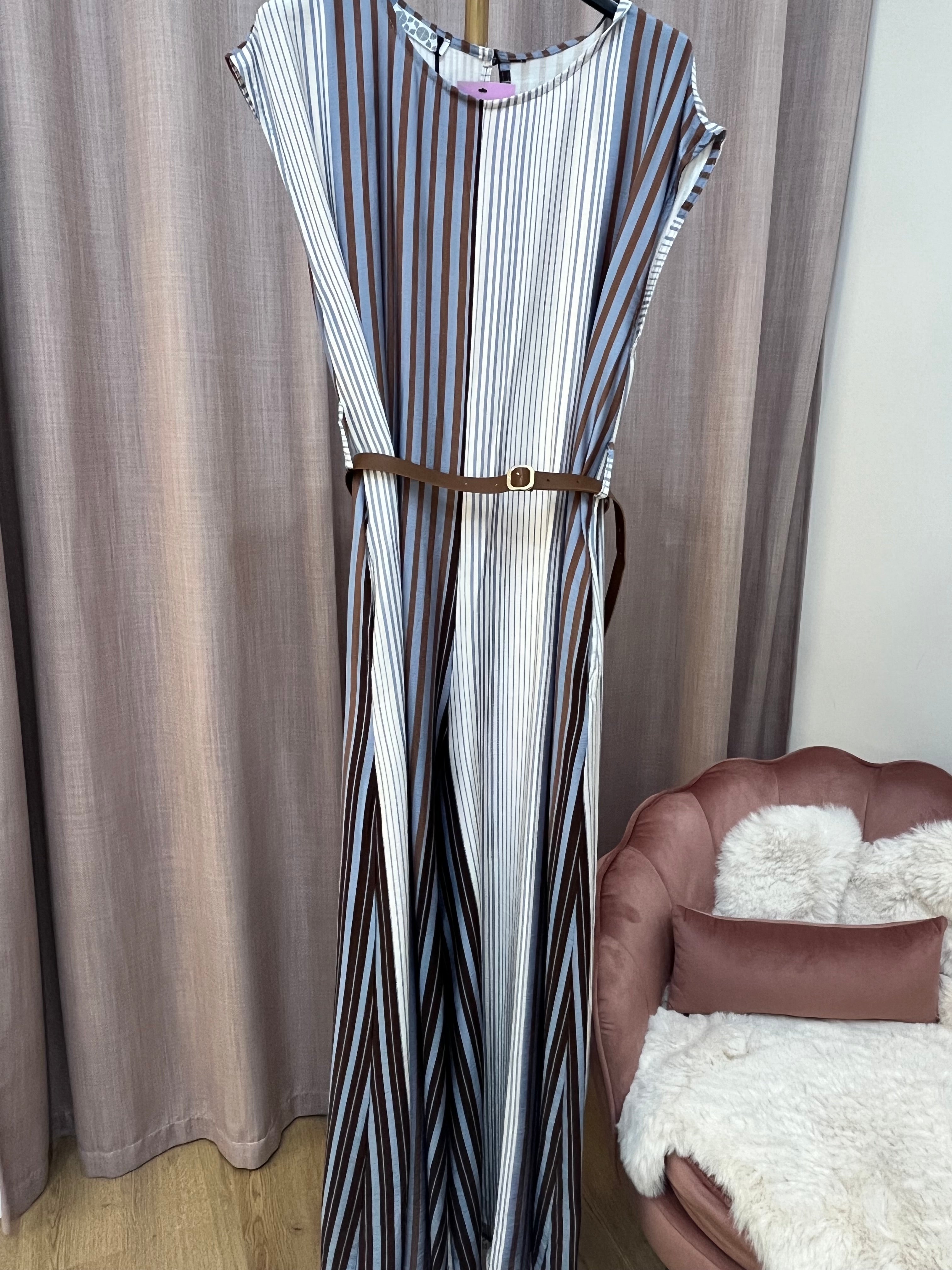 Tuta Gina - Jumpsuit con Cintura e Pantalone Palazzo
