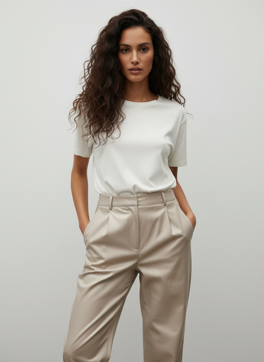 Pantalone Rita Bianco Mom Fit - Curvy Donna