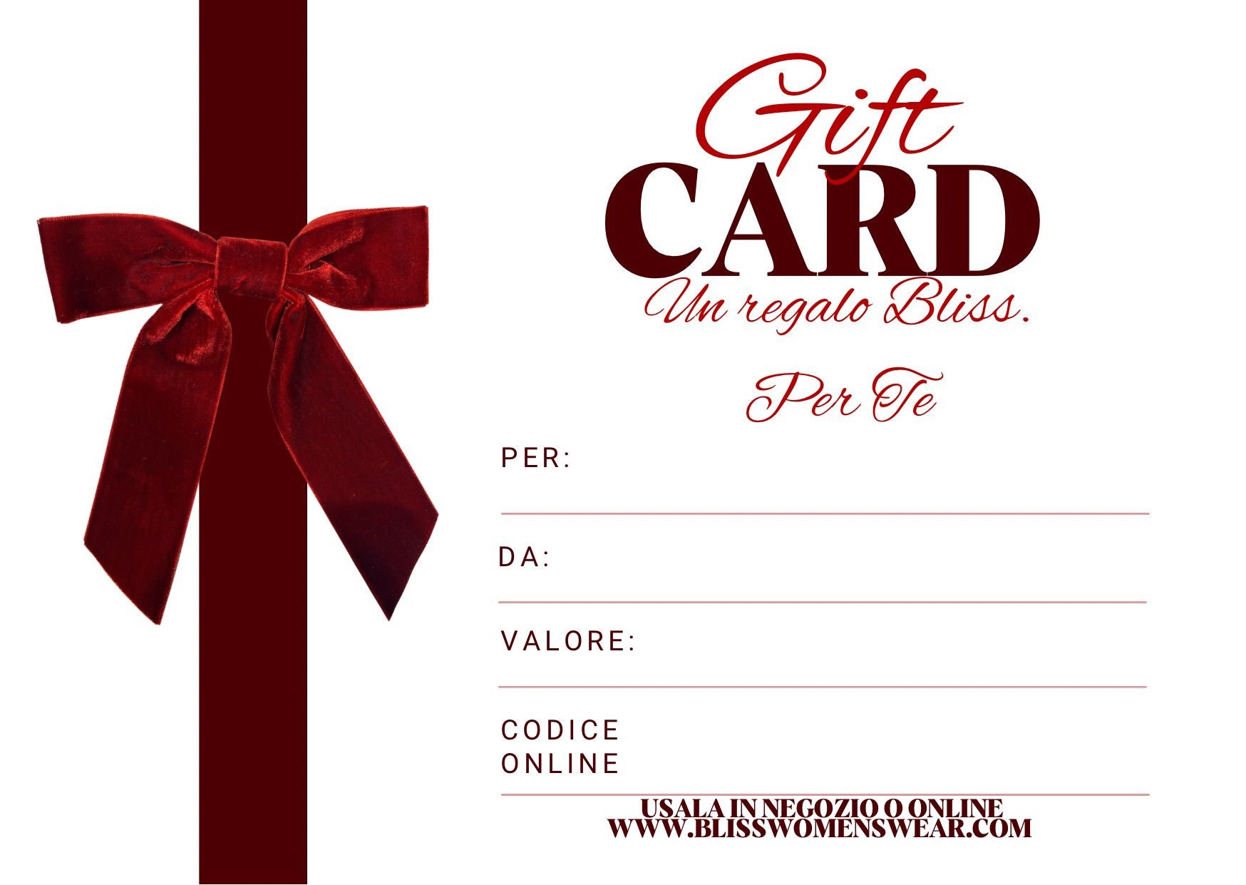 Gift Card by Bliss Woman Wear