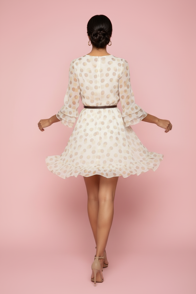 Vestito Gaia – Abito Corto in Chiffon a Pois