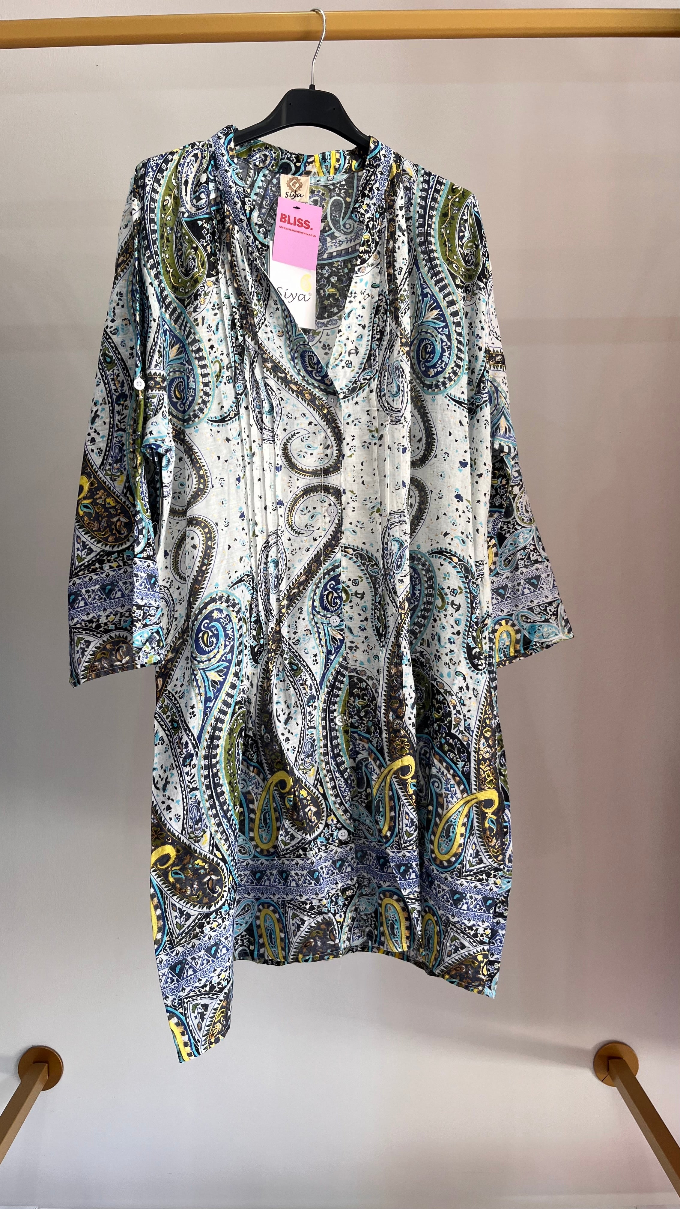 Camicia Stella – Blusa Paisley Multicolor con Stampa Orientale
