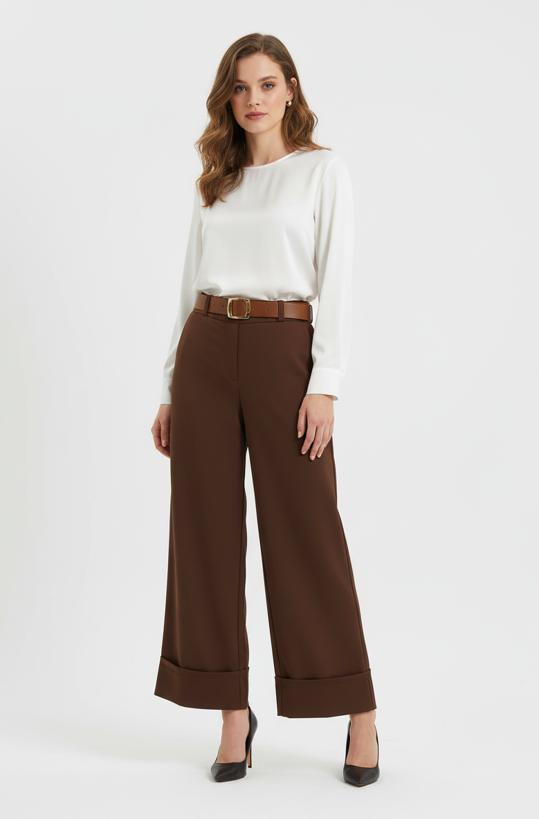 Pantalone Lucia - Pantalone Donna Elegante con Cintura