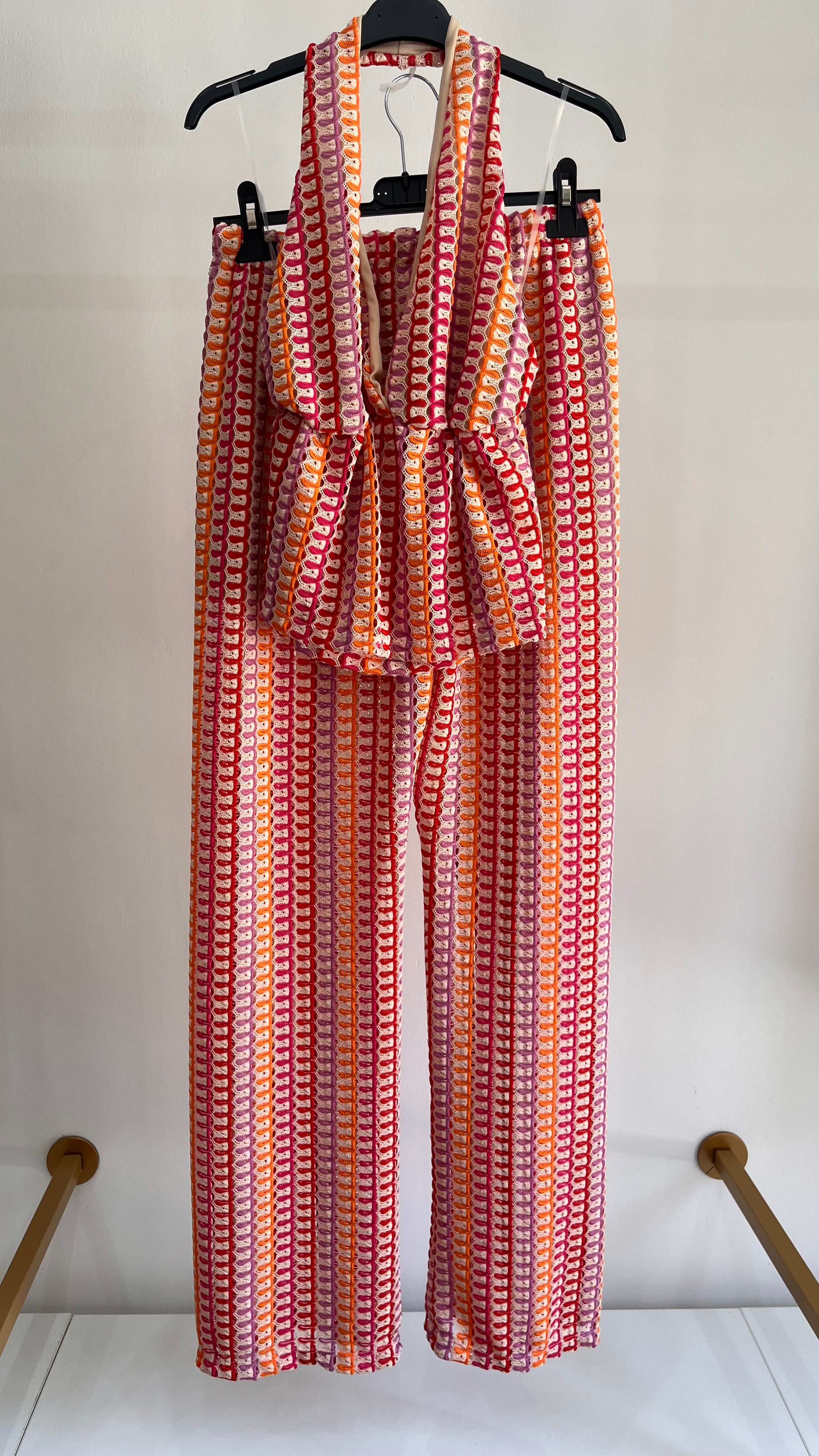 Coordinato Cindy – Top e Pantalone Stampa Geometrica