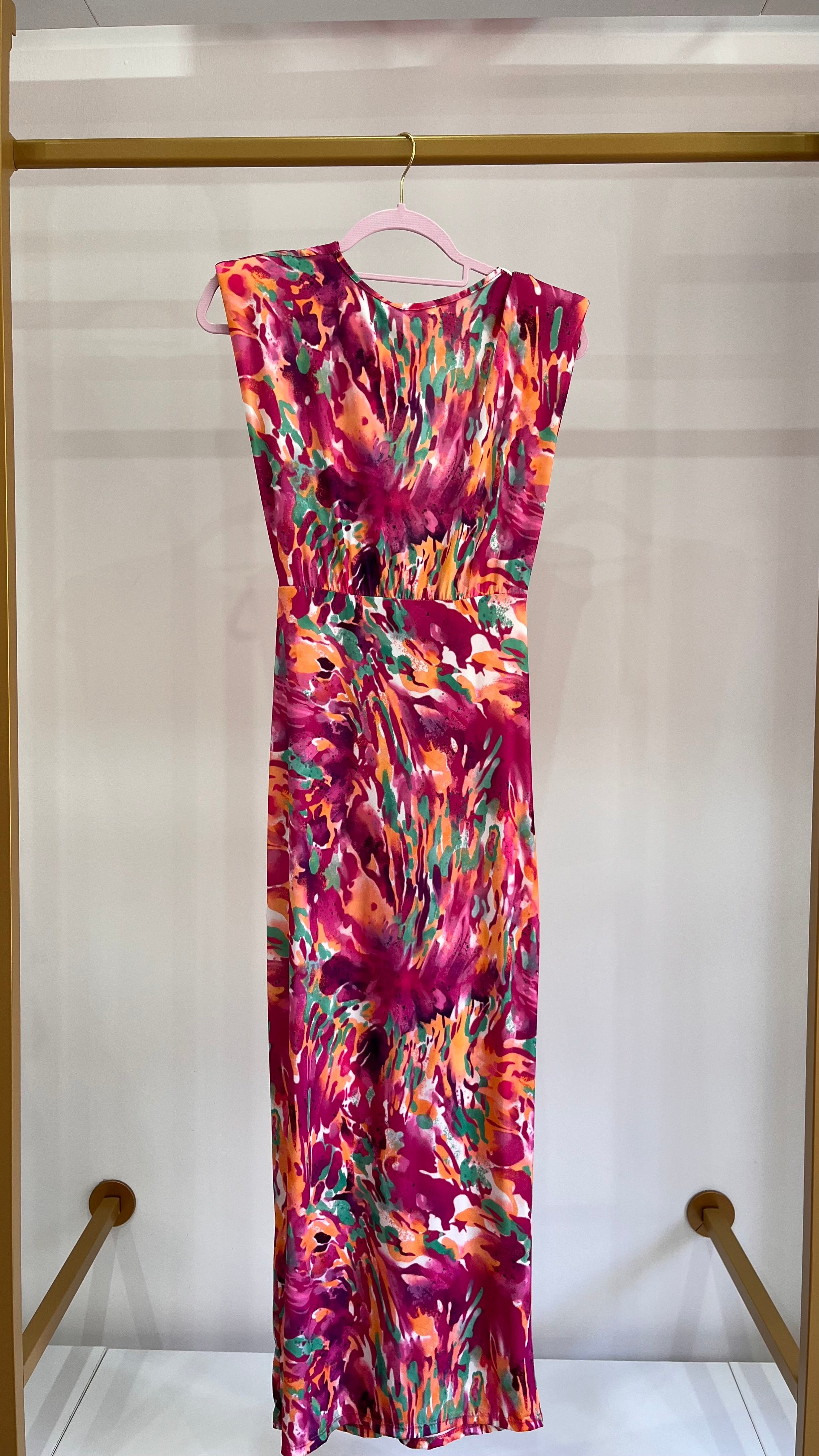 Vestito Francesca - Abito Fantasia con dettaglio Frontale e Spacco Elegante