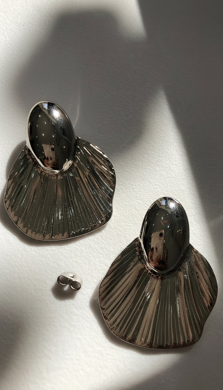 Orecchini Gleam Shell in acciaio