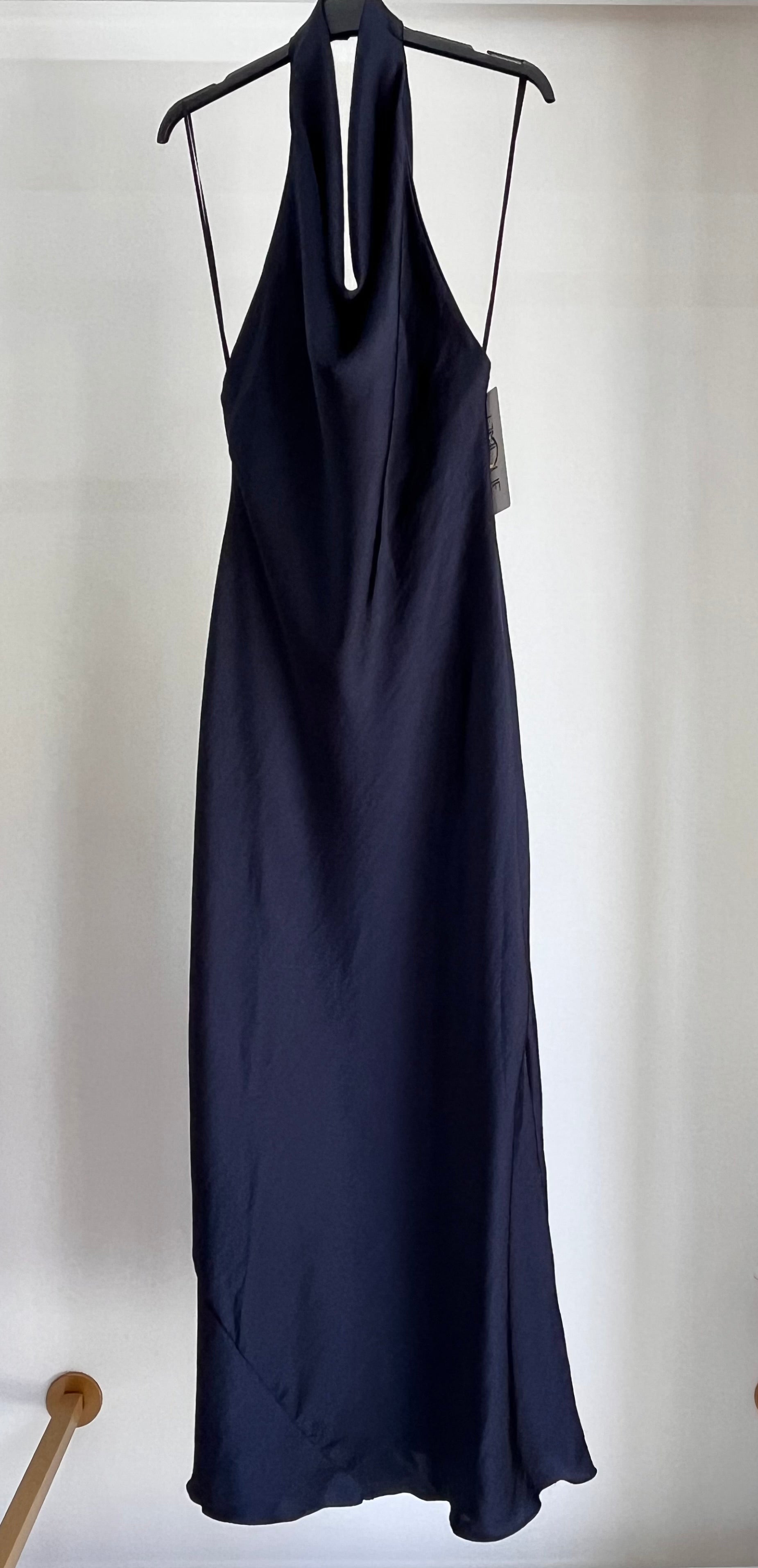 Vestito Cleo — Abito Lungo in Raso Collo Halter