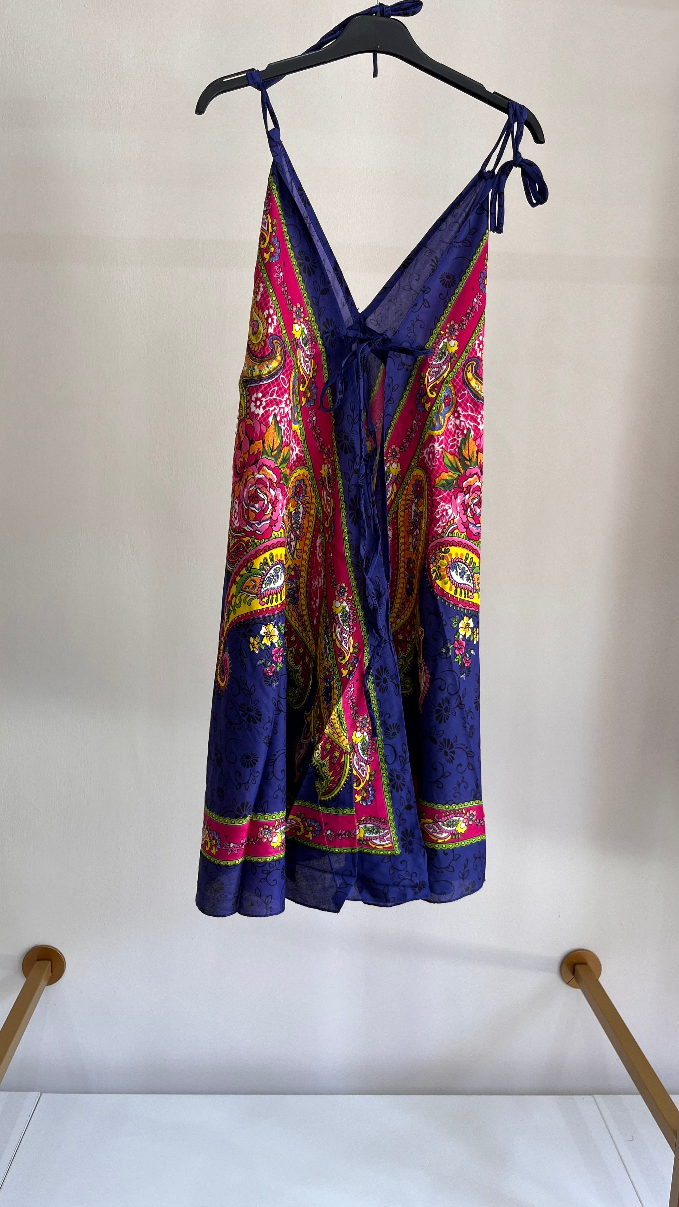 Vestito Beatrice – Abito Boho Paisley con Spalline Annodate