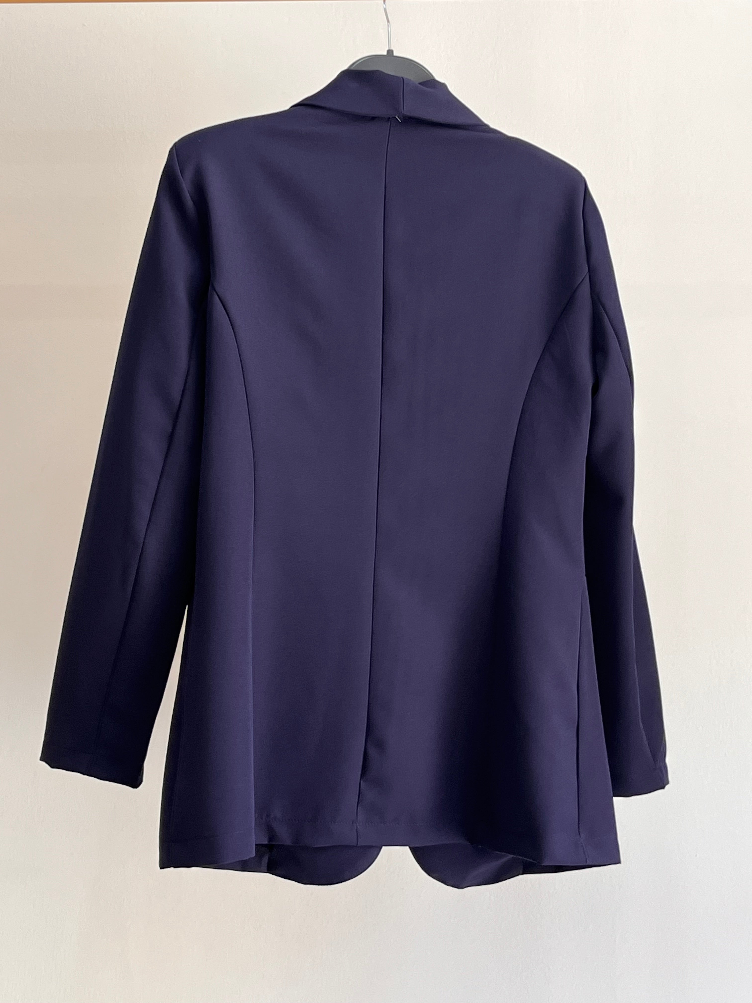 Blazer Donna Elegante – Giacca Strutturata Blu Notte e Bianco