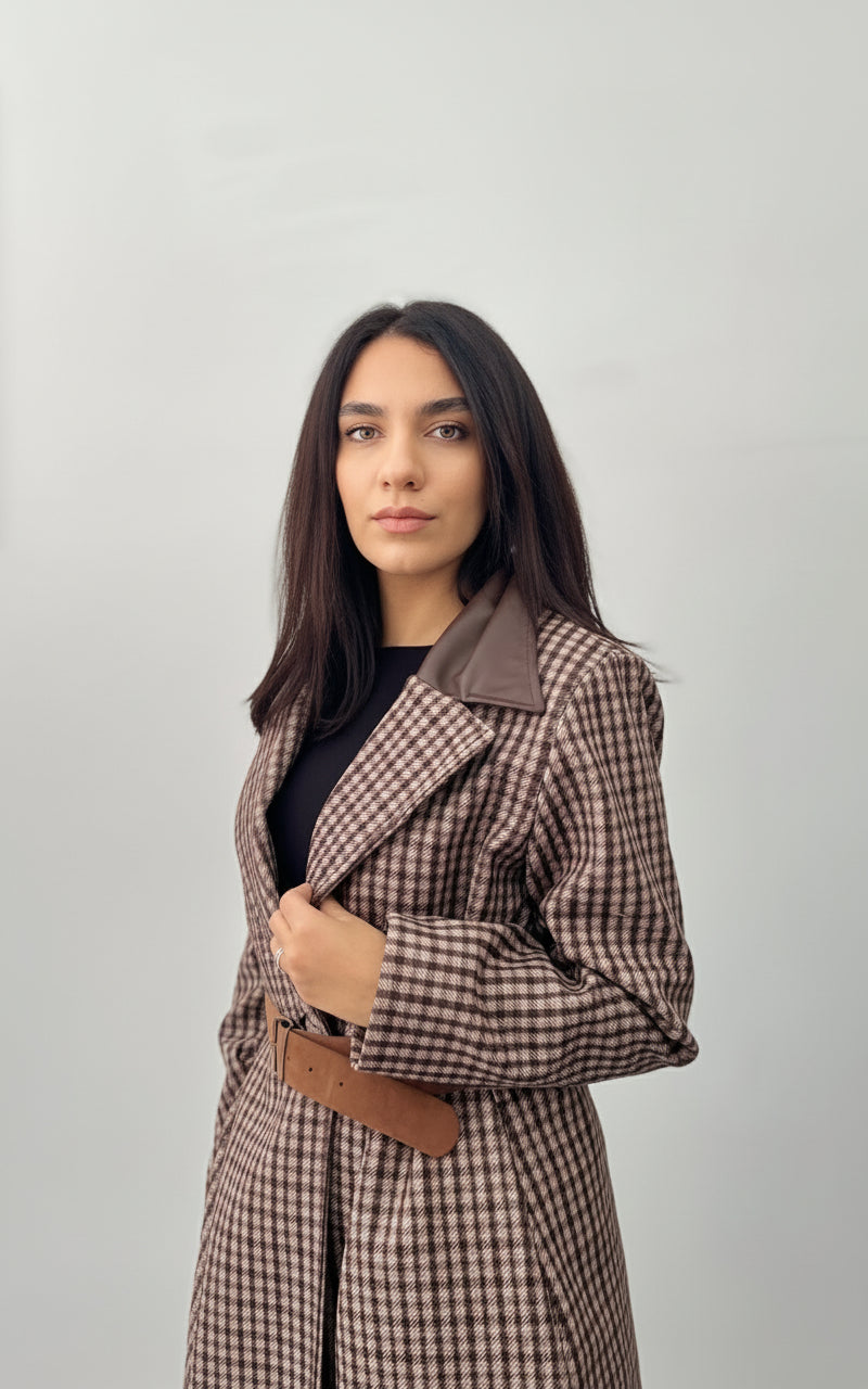 Trench Audrey con Dettagli Ecopelle - Cappotto Elegante Donna