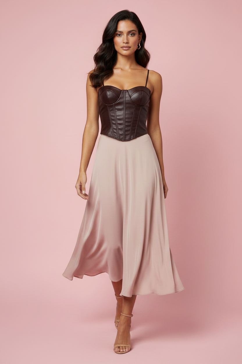 Top Corsetto Rosaria – Effetto Pelle con Zip