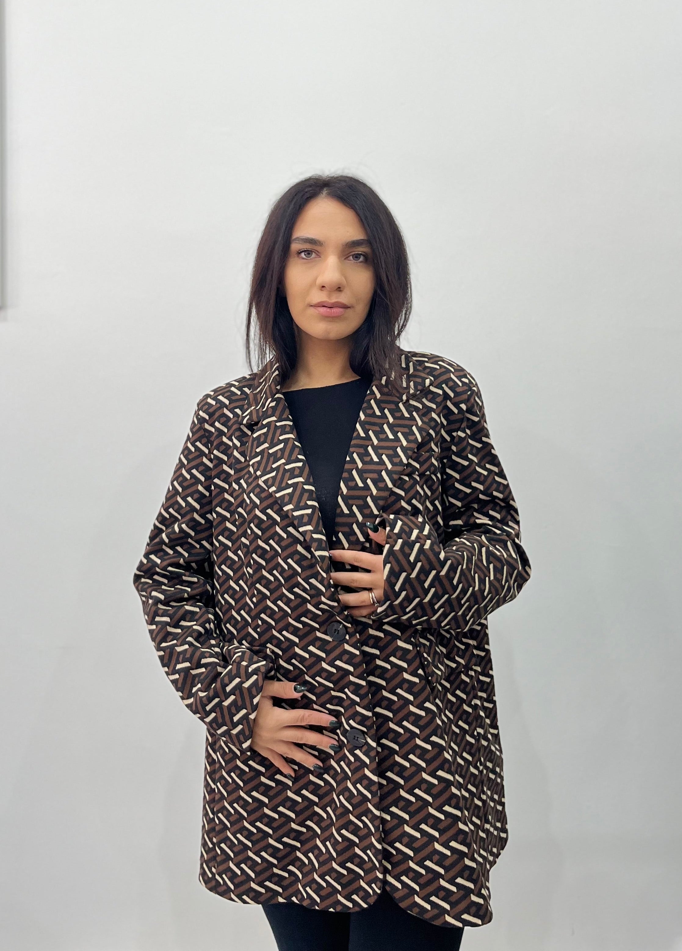 Blazer Giorgia Oversize Fantasia Geometrica - Giacca Donna