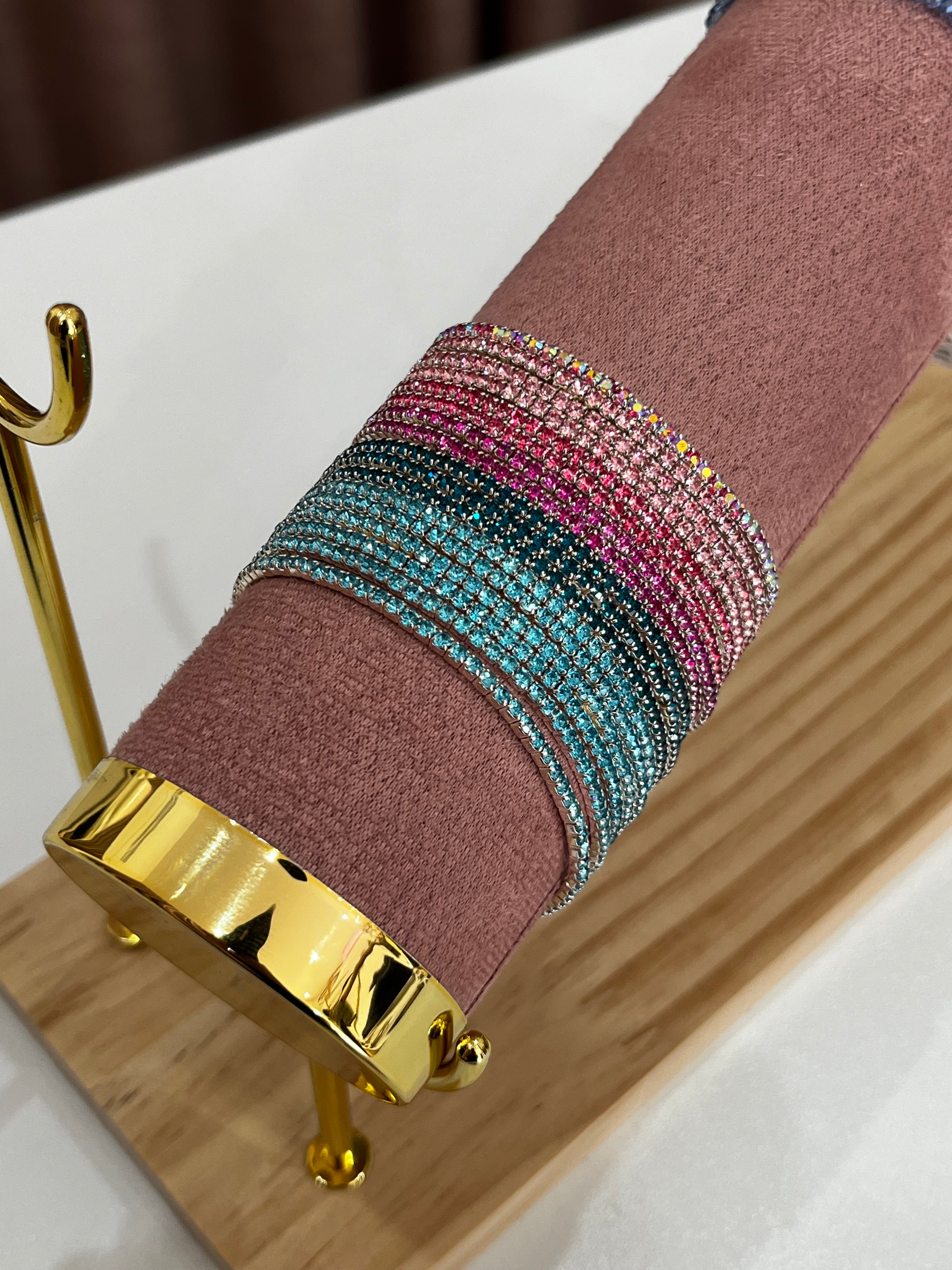 Bracciale Tennis Multicolore – Elastico da Donna