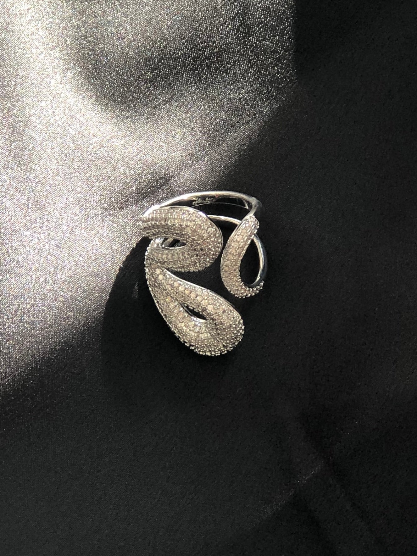Anello Cinzia Serpente con Strass - Anello Acciaio Donna