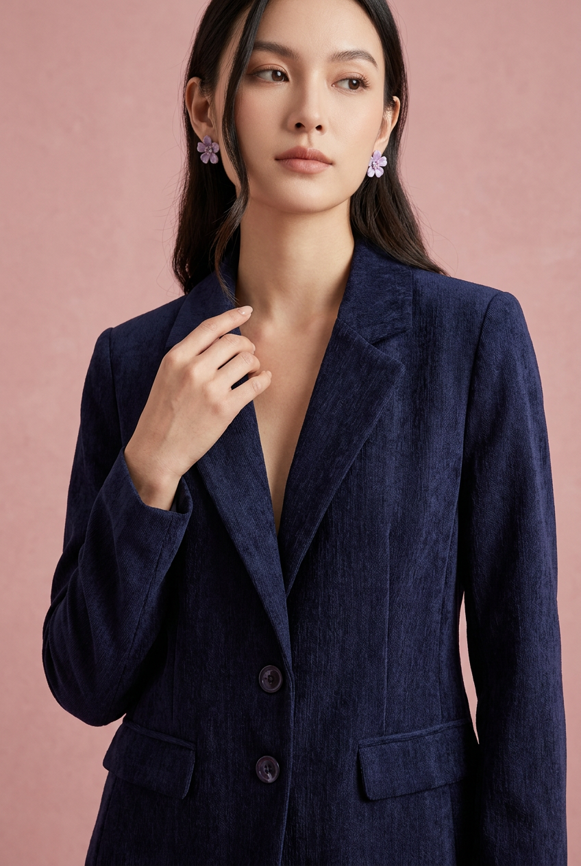 Blazer Geneva - Giacca blu scuro con revers e bottoni