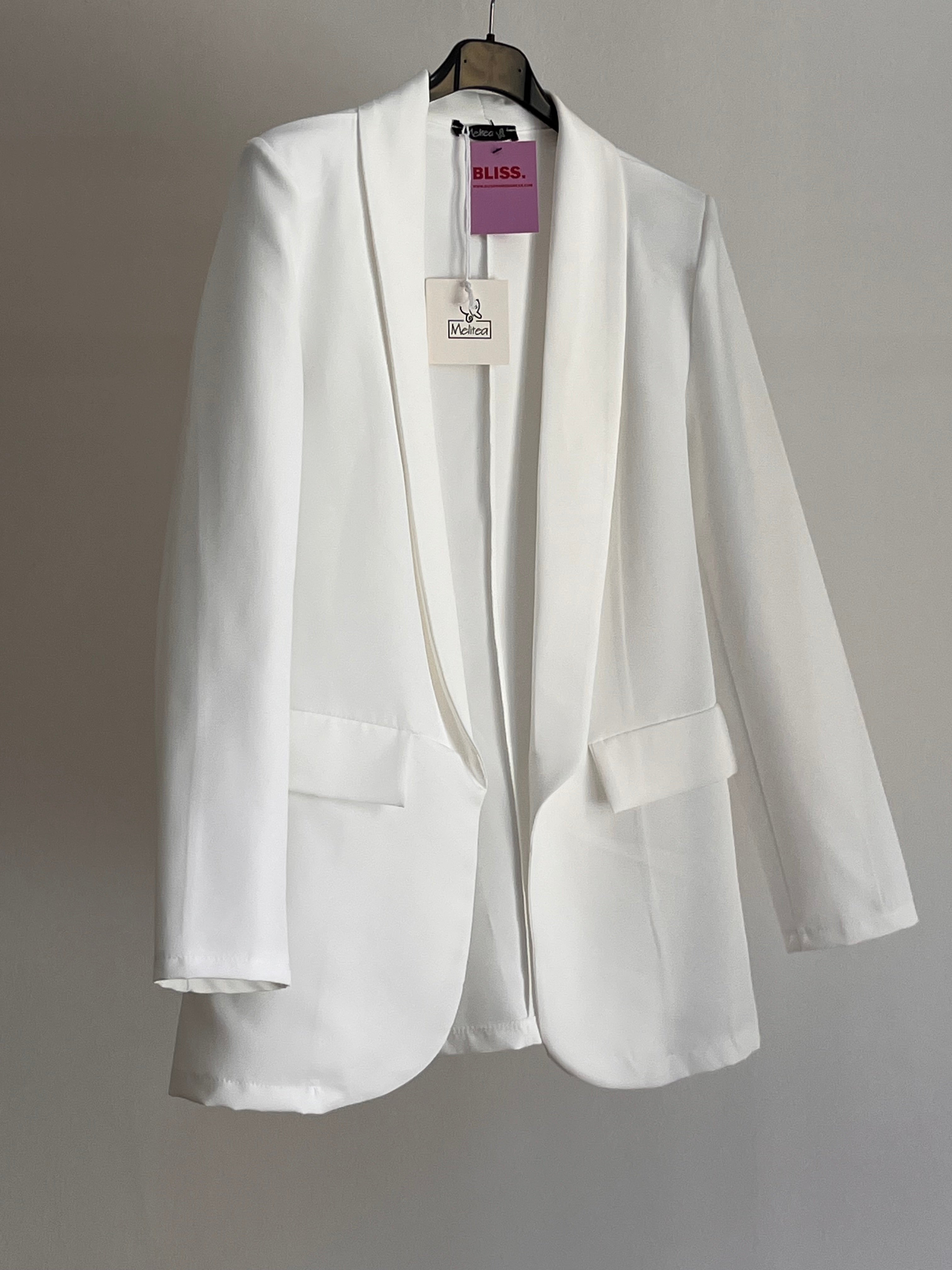 Blazer Donna Elegante – Giacca Strutturata Blu Notte e Bianco