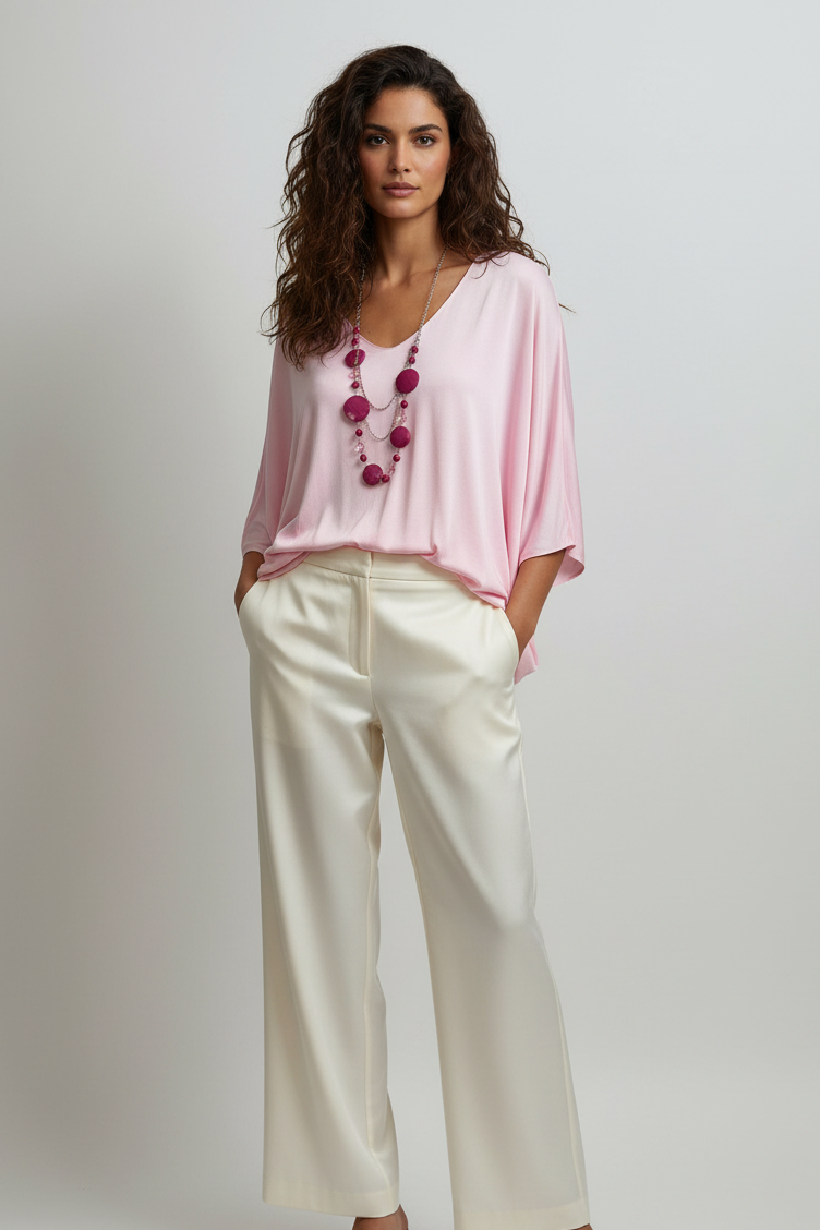 Maglia Loretta – Blusa Donna Morbida Scollo a V Elegante