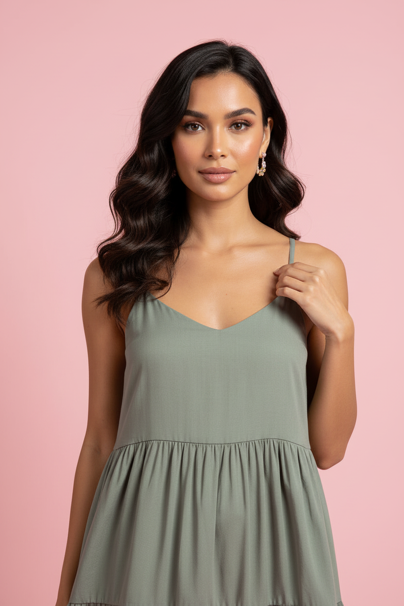 Vestito Priscilla – Abito Corto a Balze con Spalline