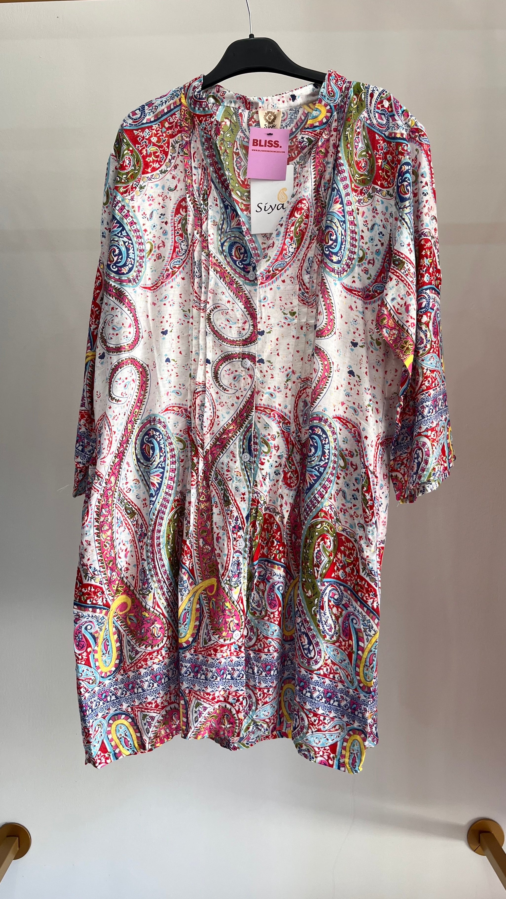 Camicia Stella – Blusa Paisley Multicolor con Stampa Orientale