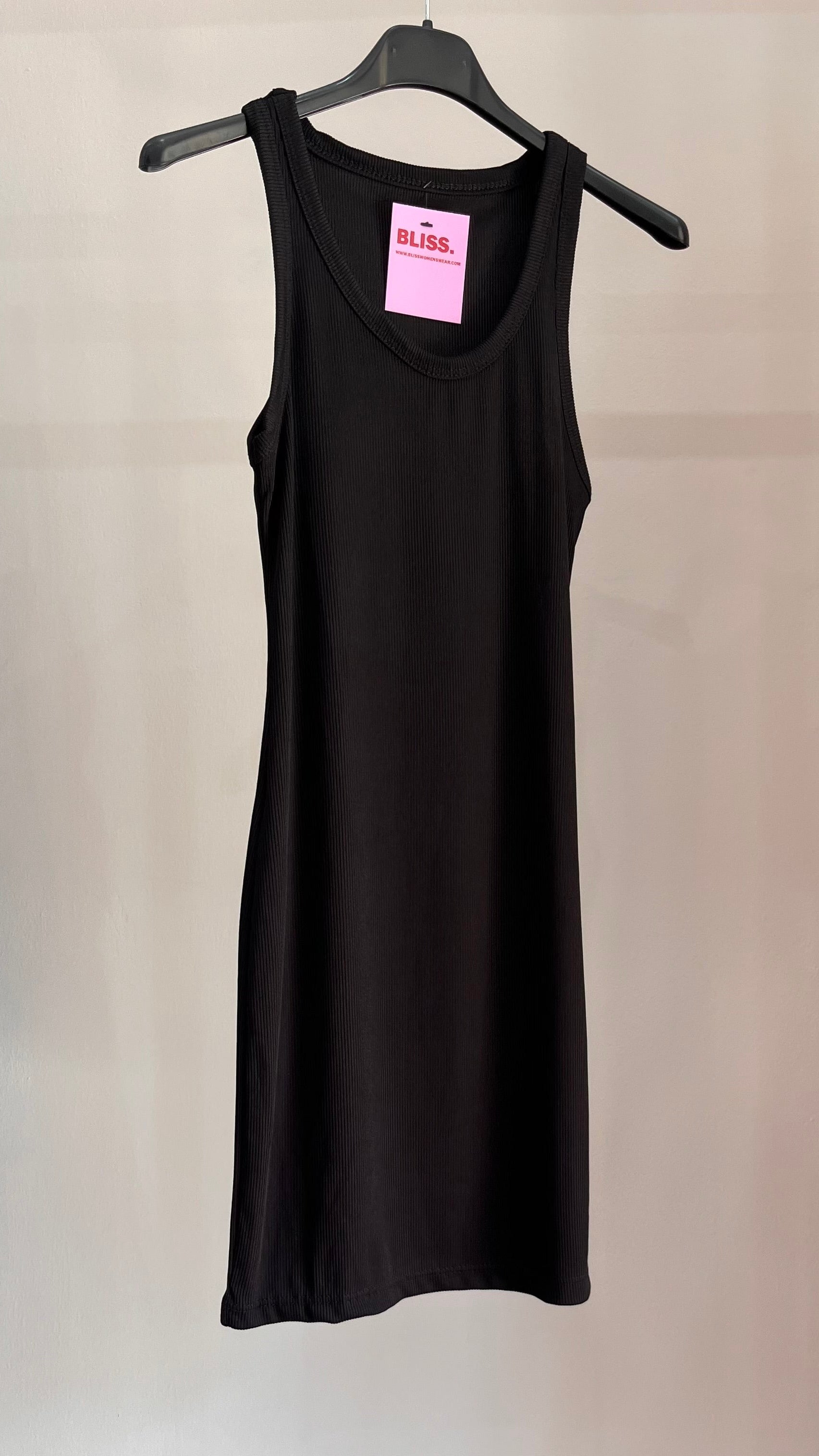 Vestito Greta – Mini Dress Nero Aderente in Costine
