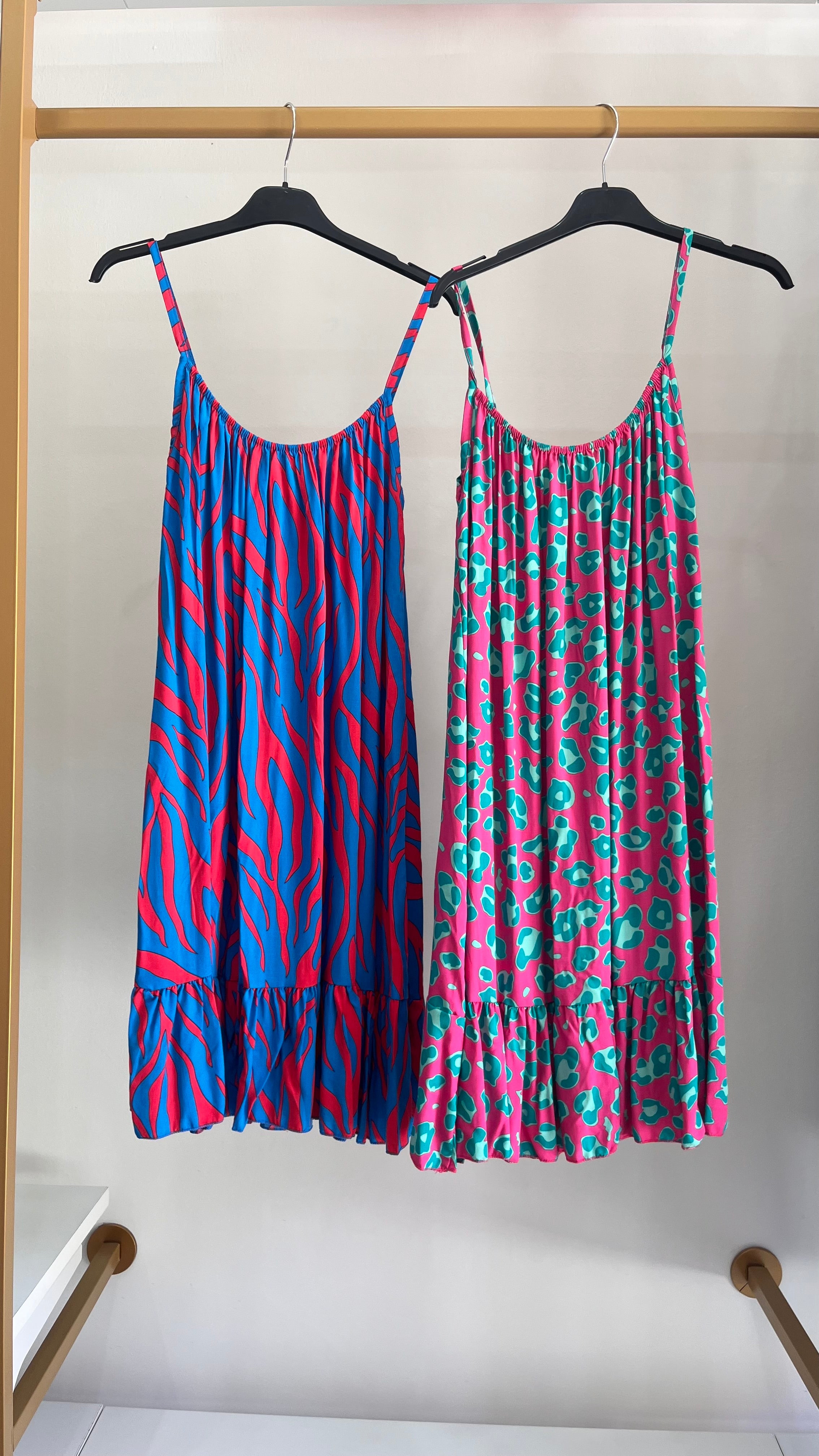 Vestito Florencia – Vestito Fantasia Animalier con Spalline Sottili