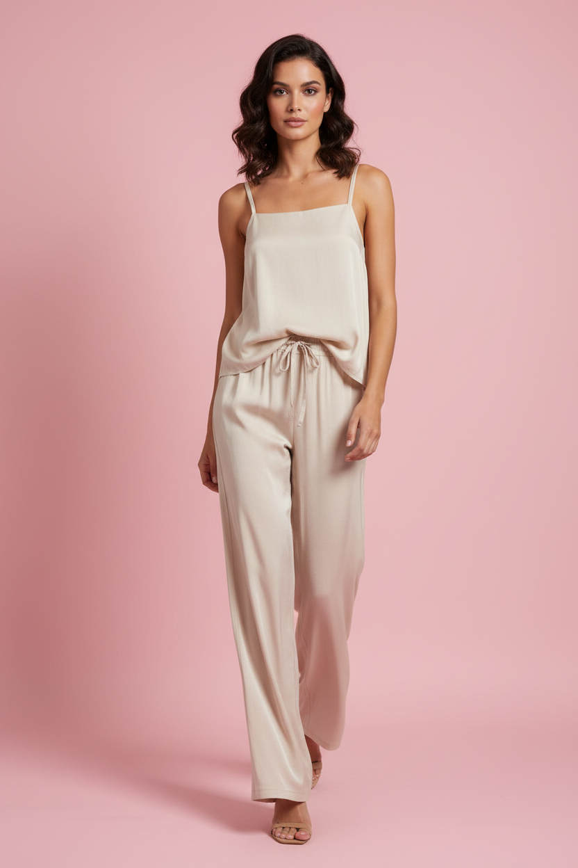 Coordinato Chiara – Top e Pantaloni in Misto Lino