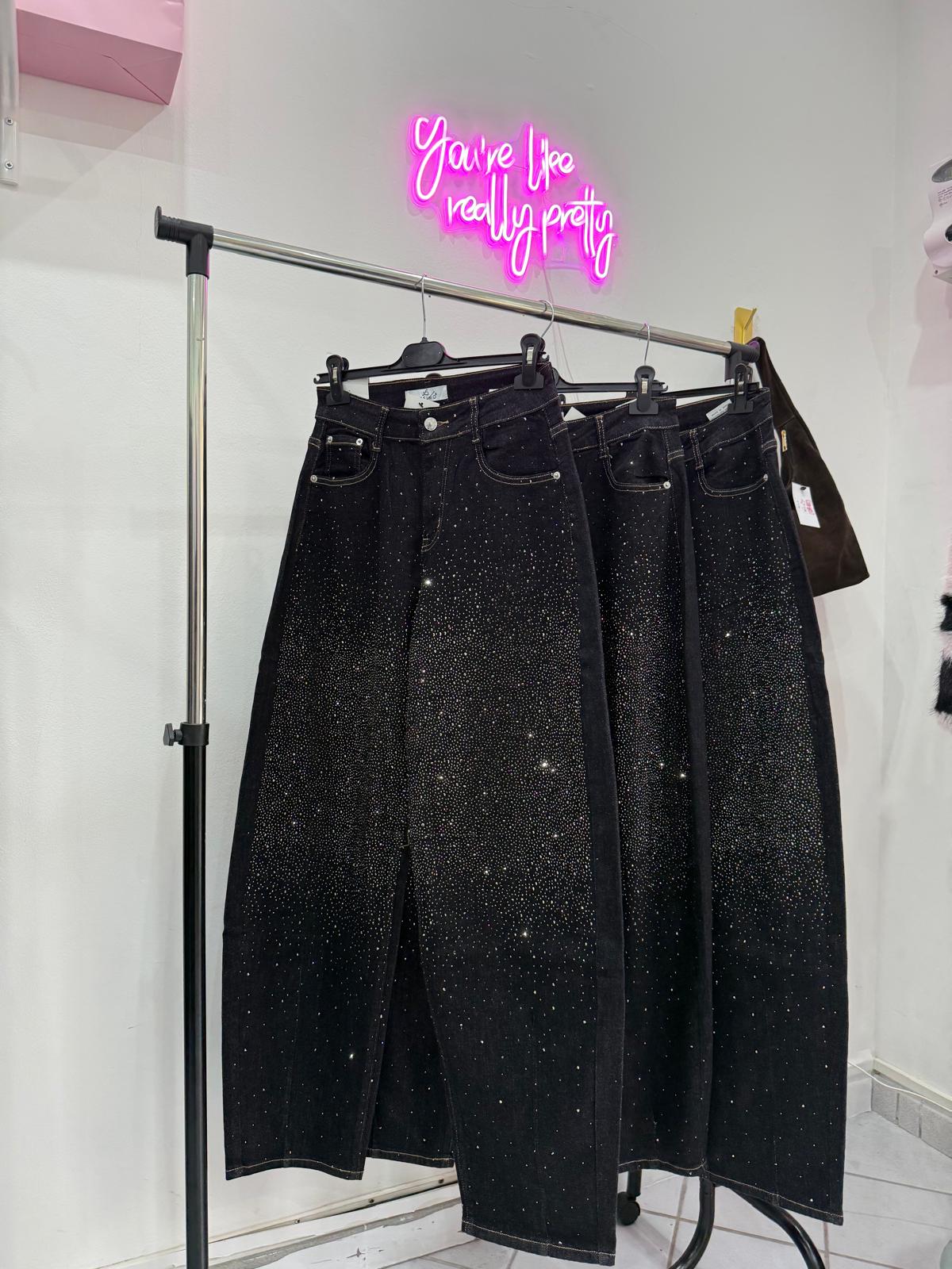 Jeans Stella- denim premium con brillantini