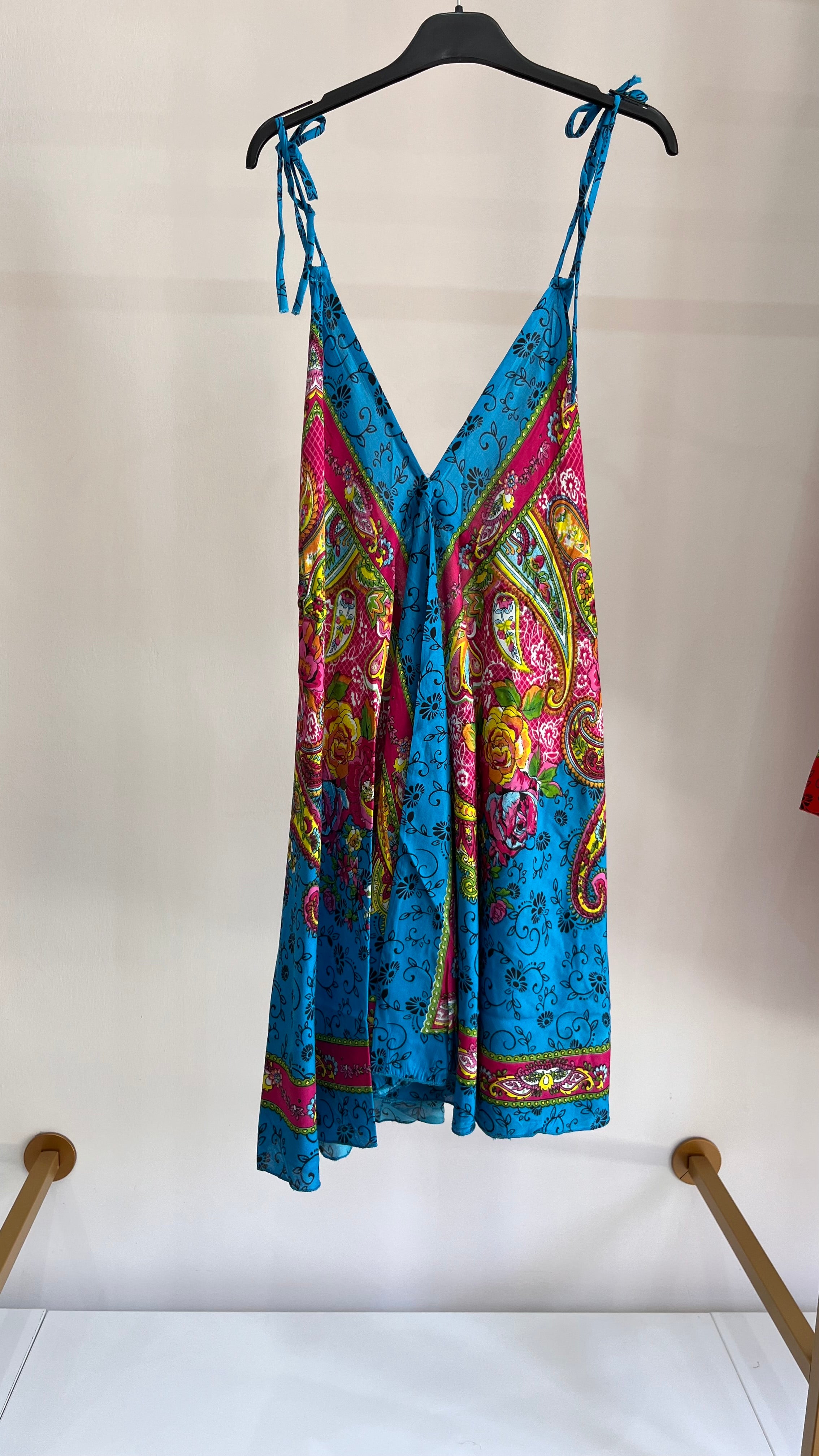 Vestito Beatrice – Abito Boho Paisley con Spalline Annodate