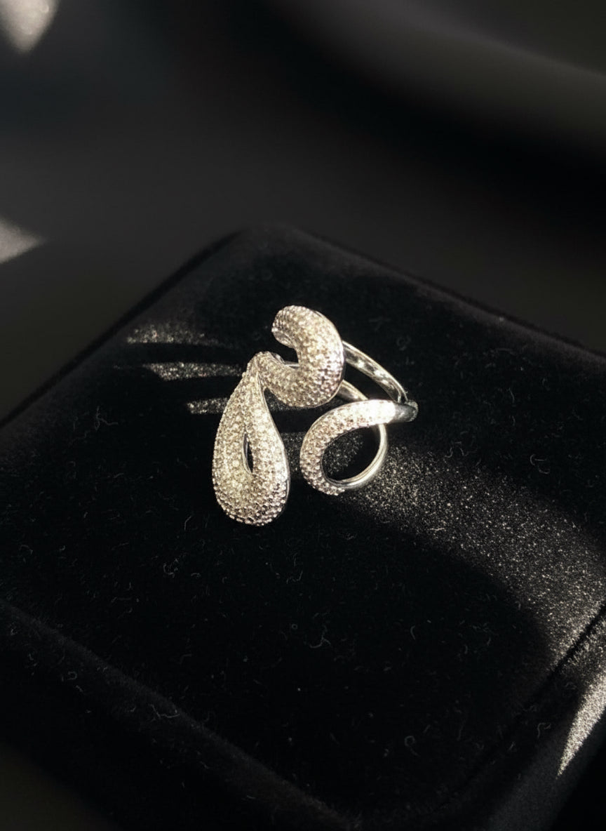 Anello Cinzia Serpente con Strass - Anello Acciaio Donna