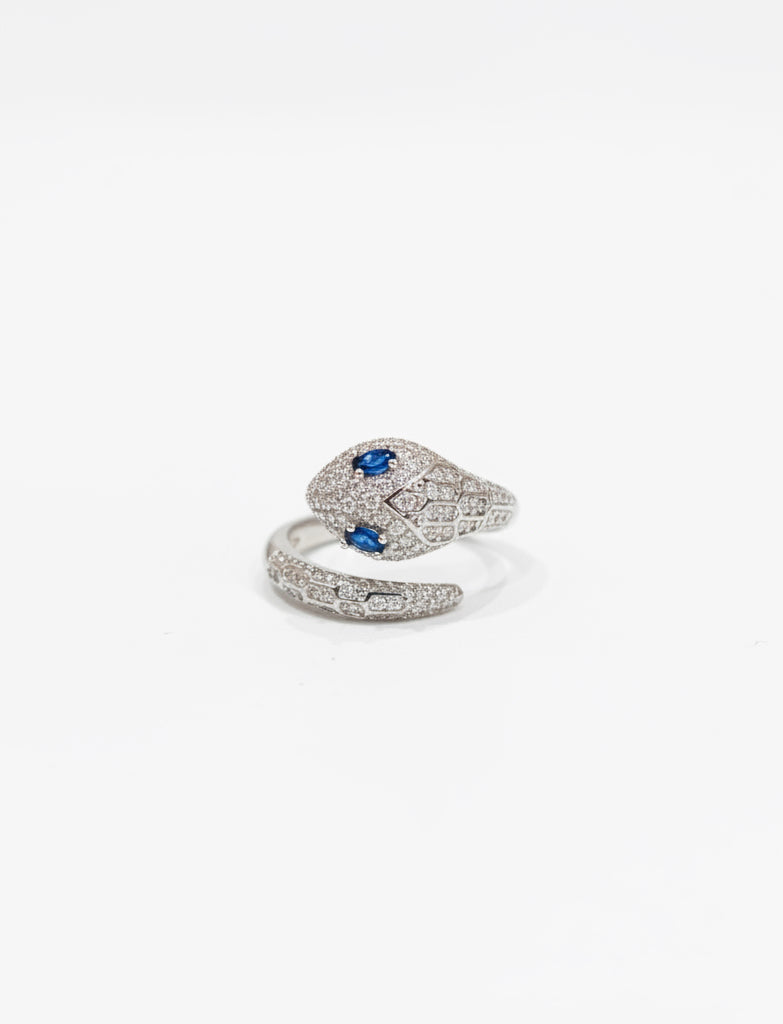 Anello Beatrice - Anello Serpente Argento con Pavé di Zirconi | Design Sinuous Luxury