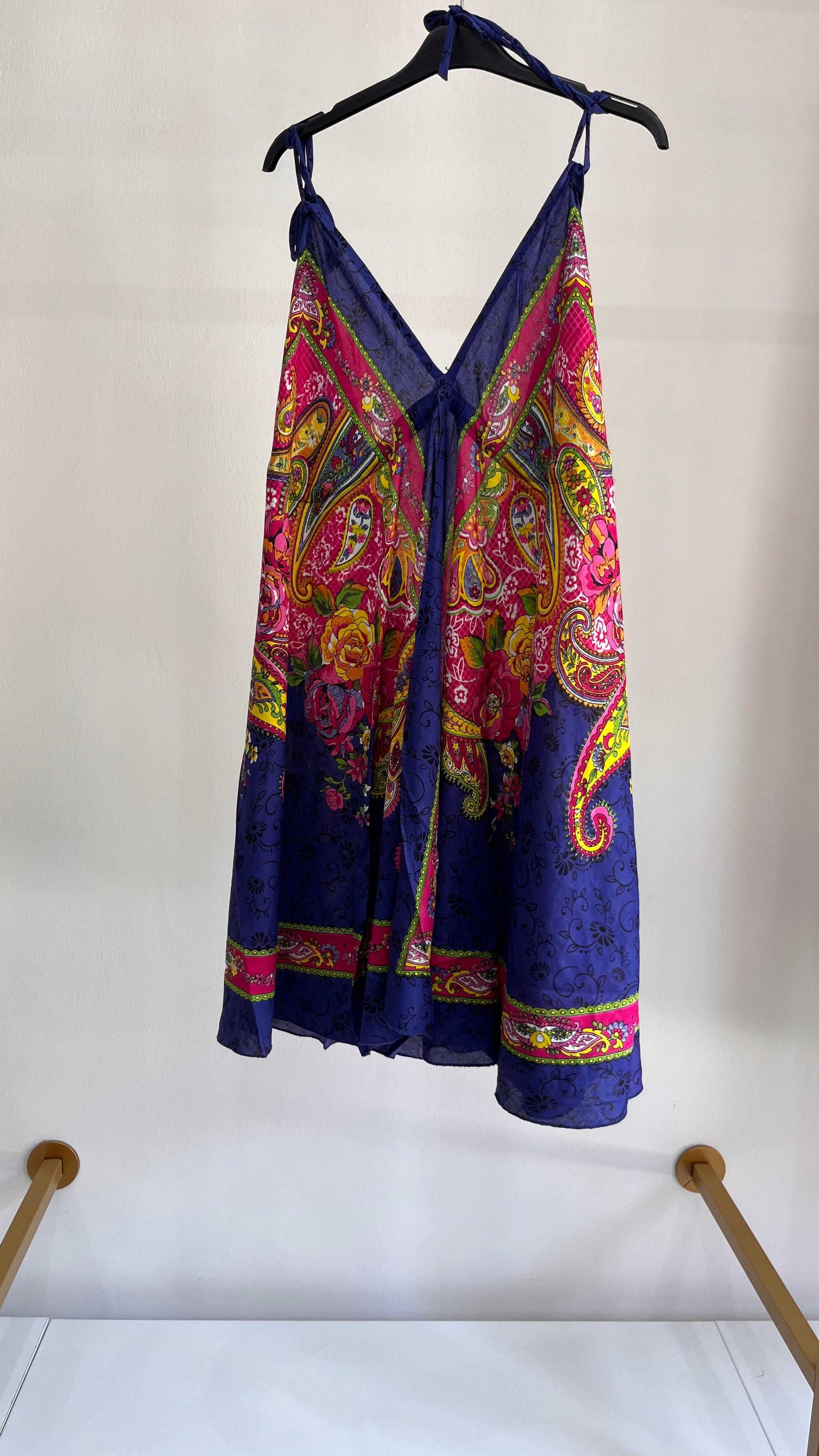 Vestito Beatrice – Abito Boho Paisley con Spalline Annodate