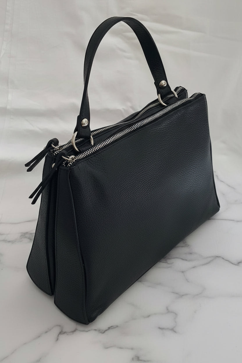 Borsa Nora Tote Pelle Made in Italy - Borsa Capiente Donna con Zip